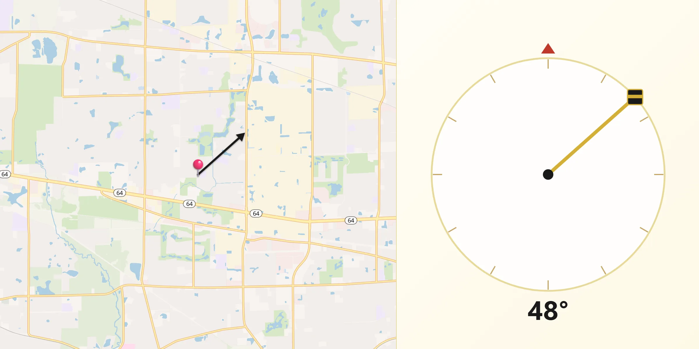 Qibla Direction from Carol Stream