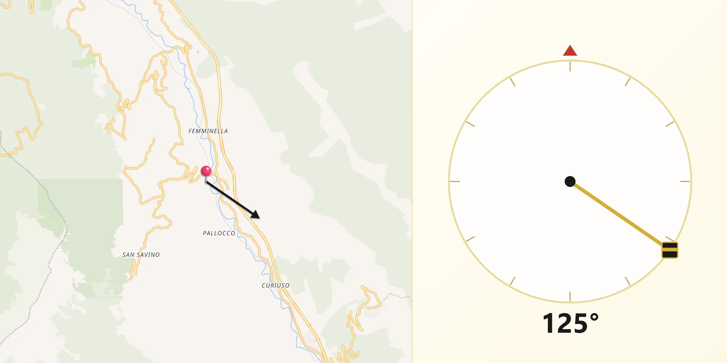 Direzione della Qibla da Civitella Roveto