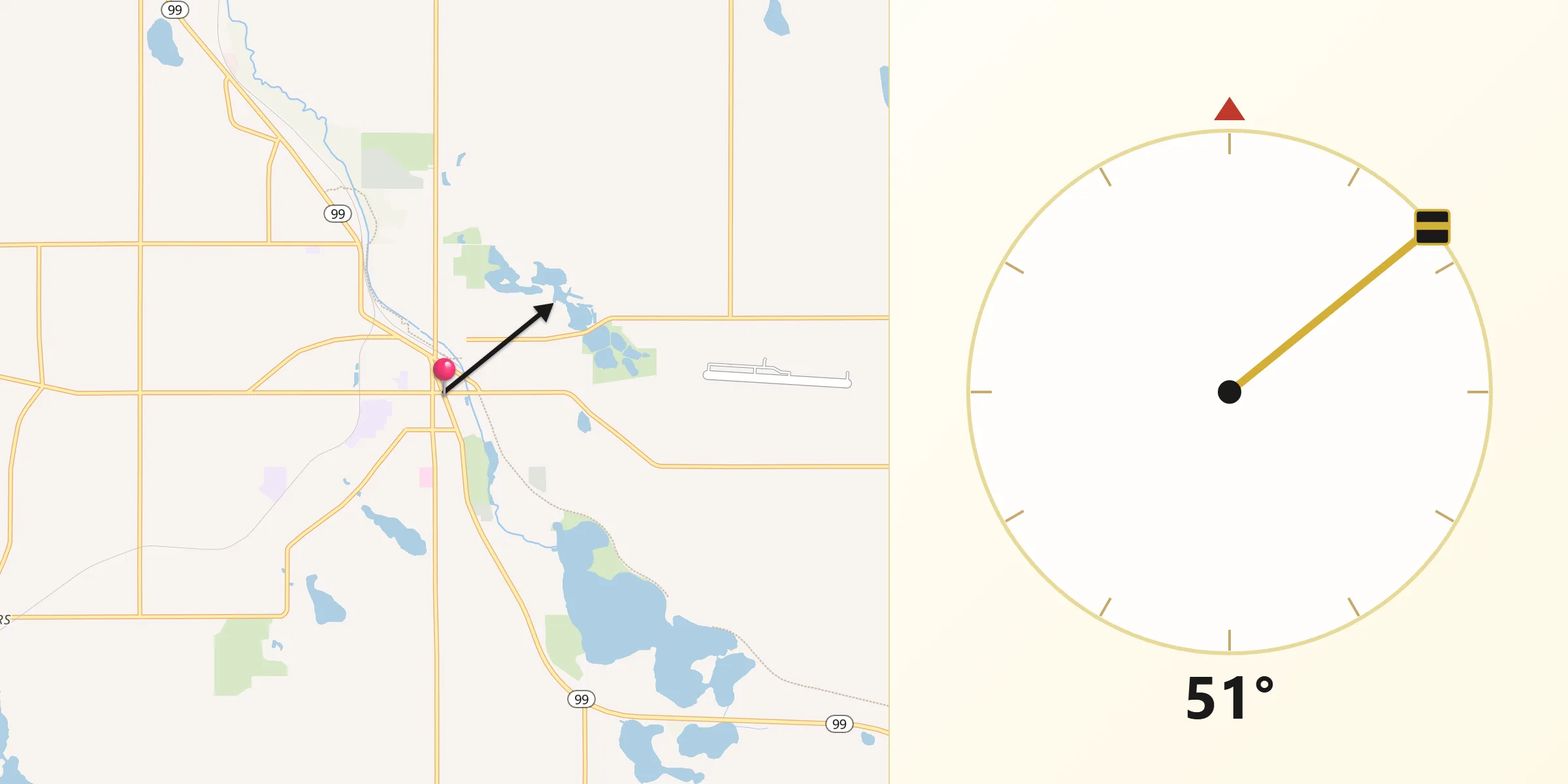 Qibla Direction from Hillsdale
