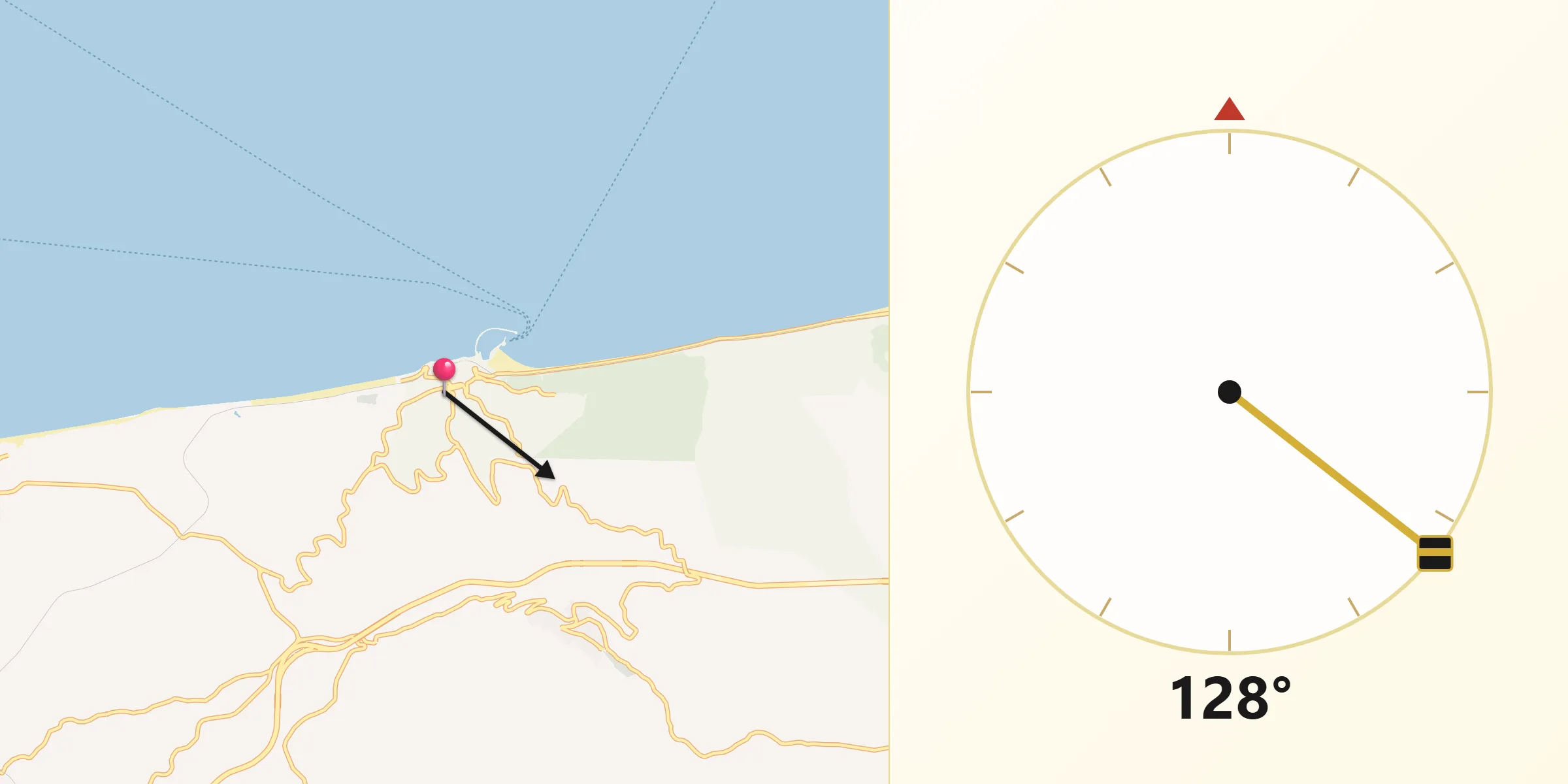 Direzione della Qibla da Rodi Garganico