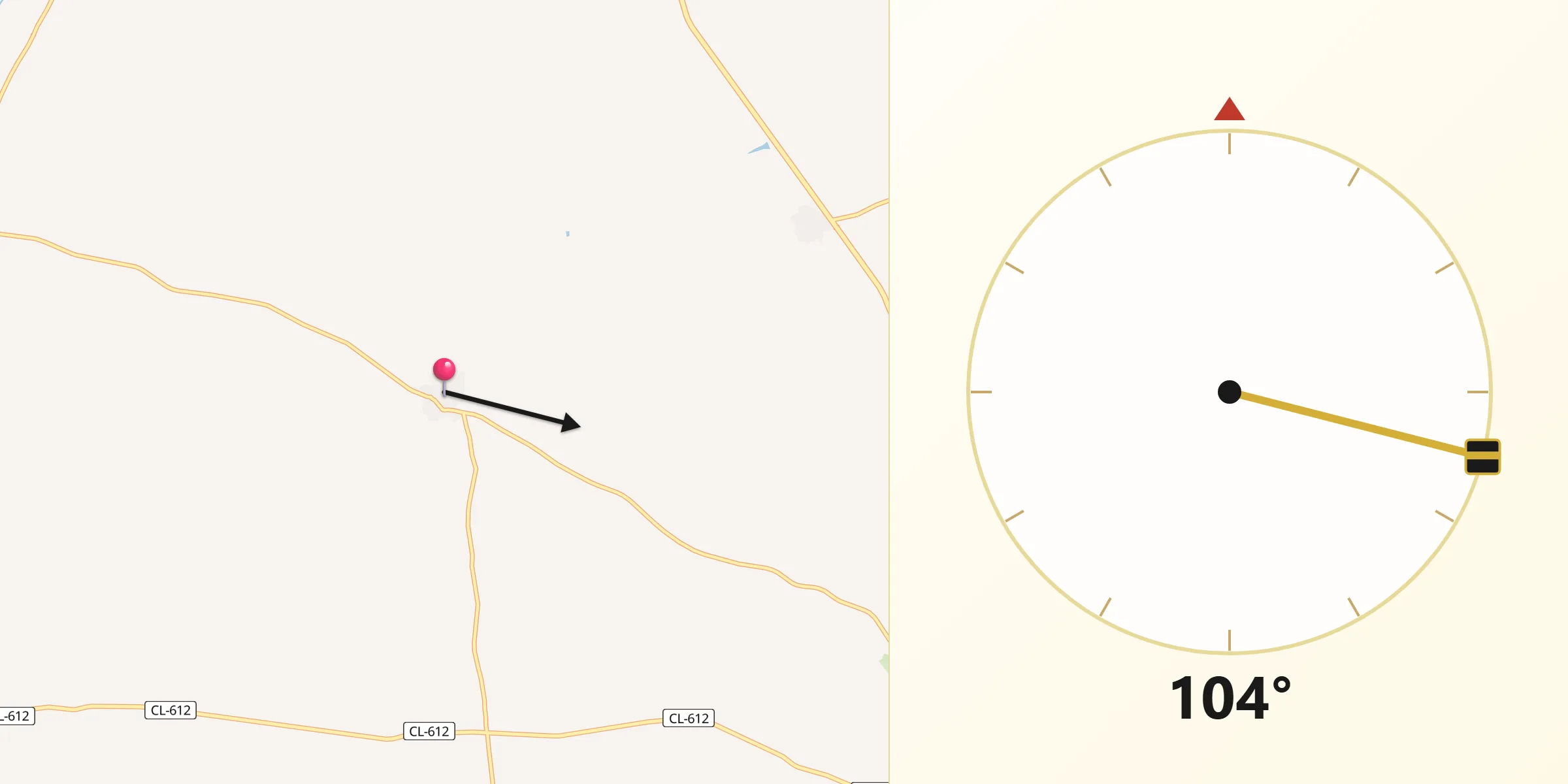 Dirección de la Qibla desde Palazuelo de Vedija
