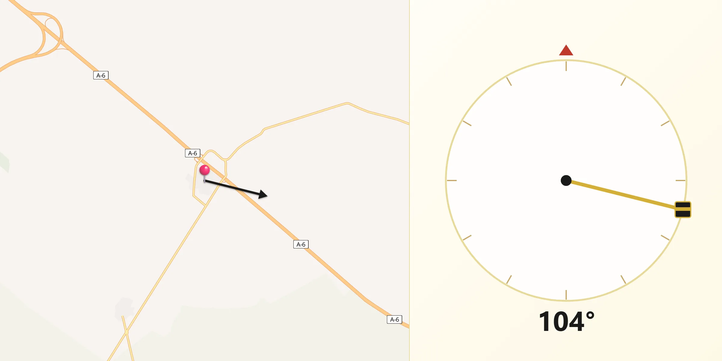 Dirección de la Qibla desde San Esteban del Molar