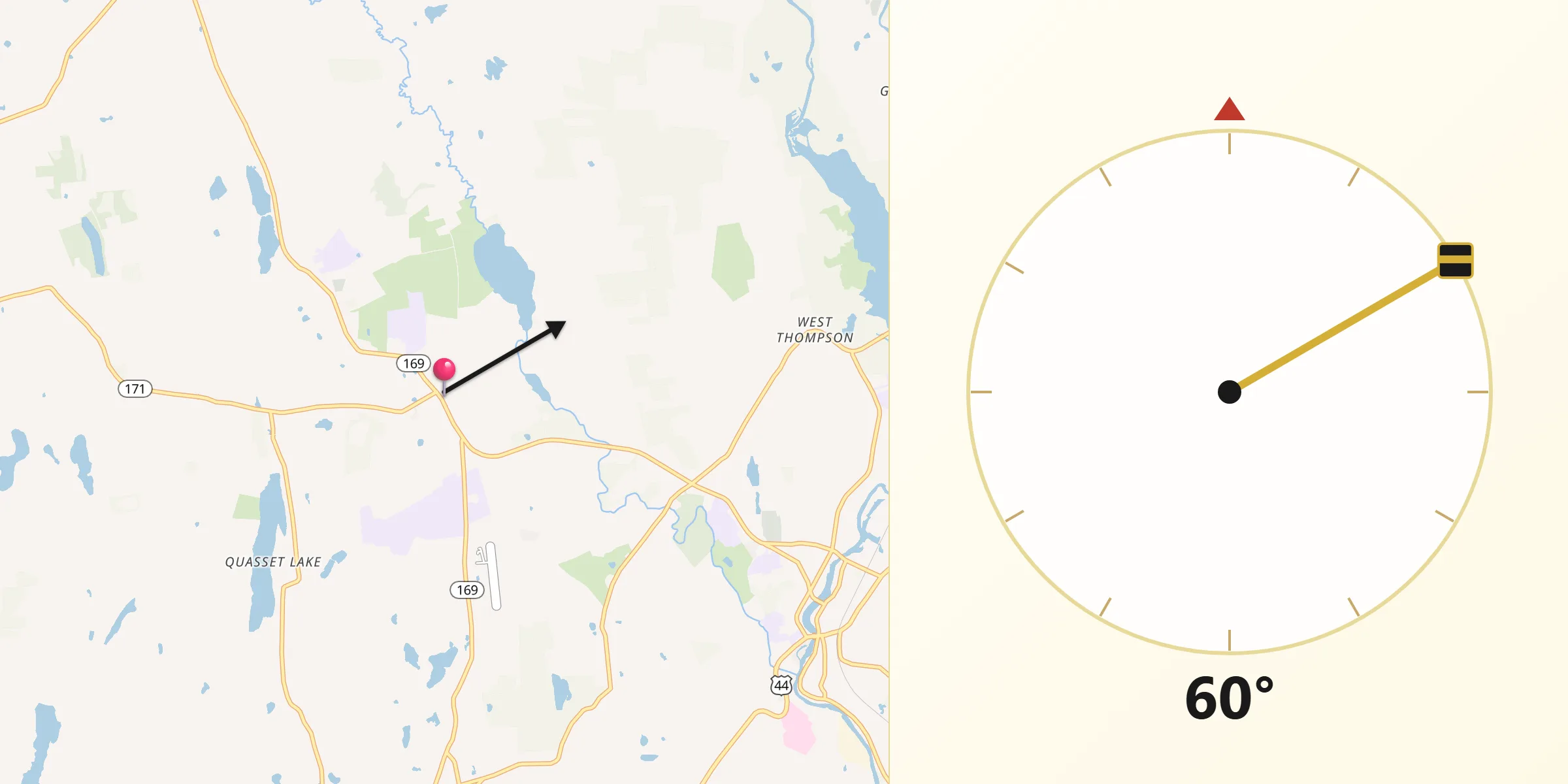 Qibla Direction from South Woodstock