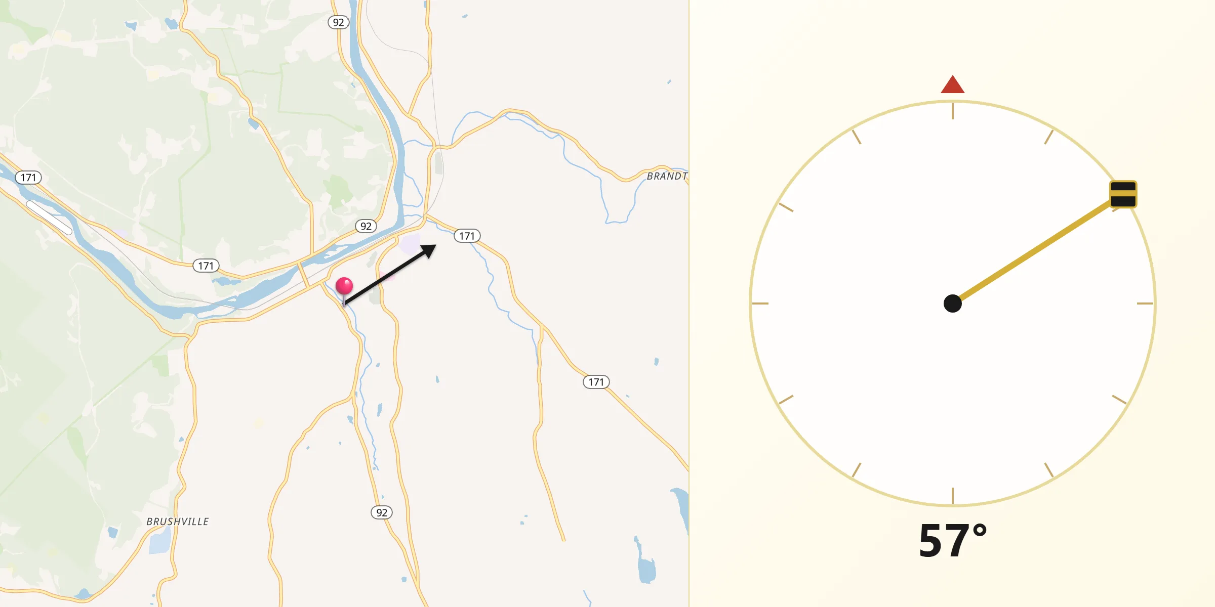 Qibla Direction from Susquehanna