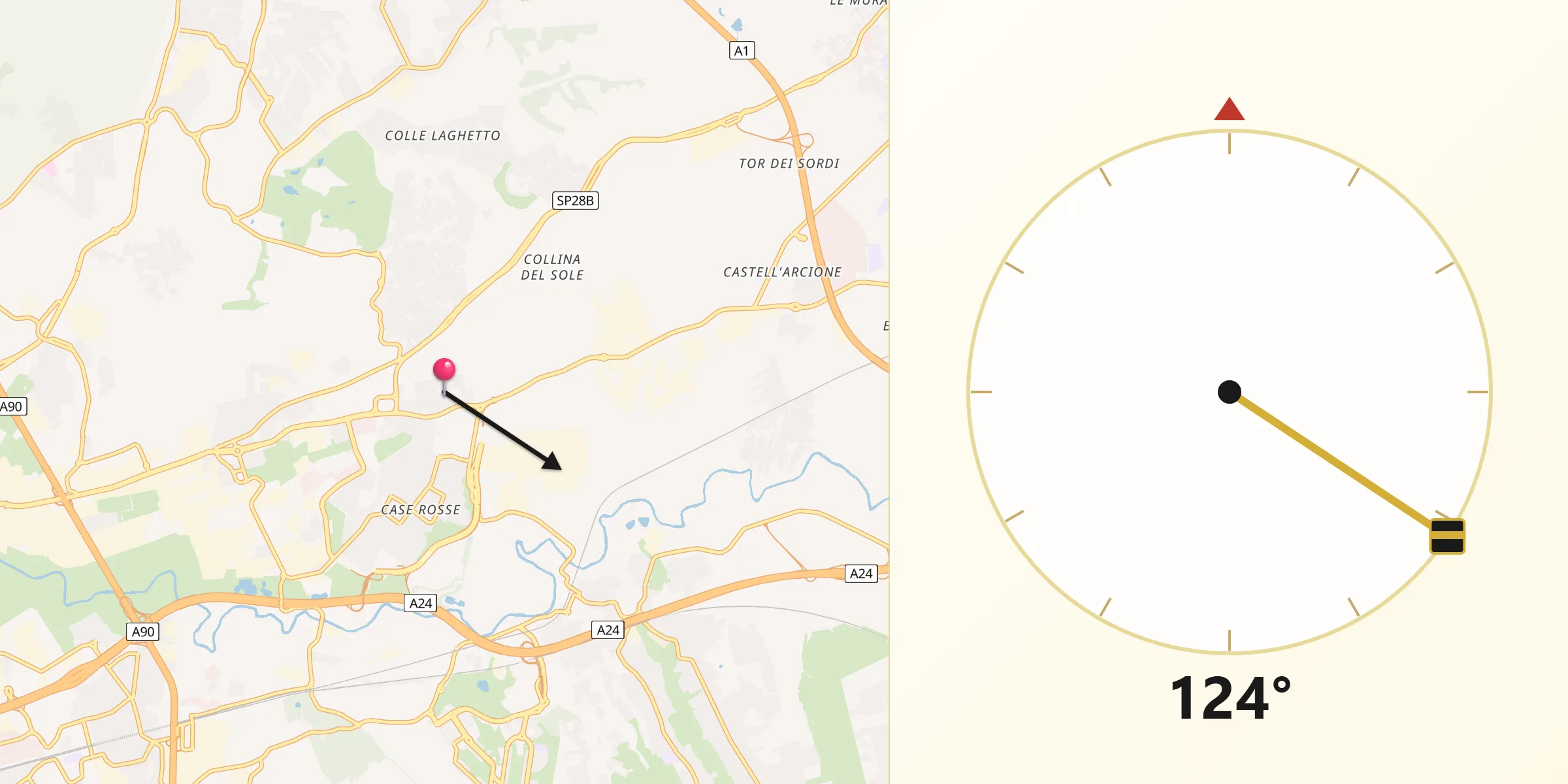Direzione della Qibla da Setteville