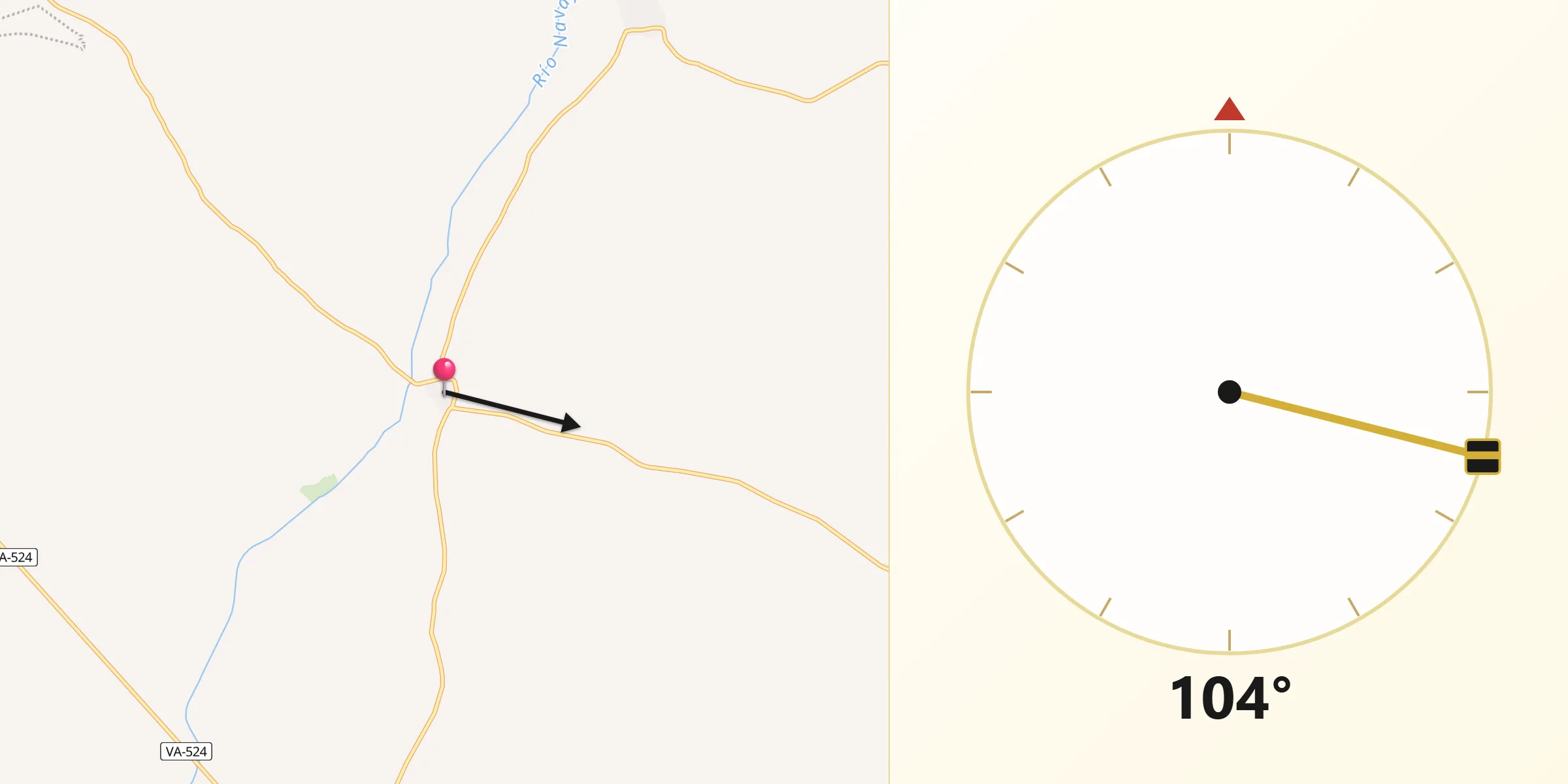 Dirección de la Qibla desde Villamuriel de Campos