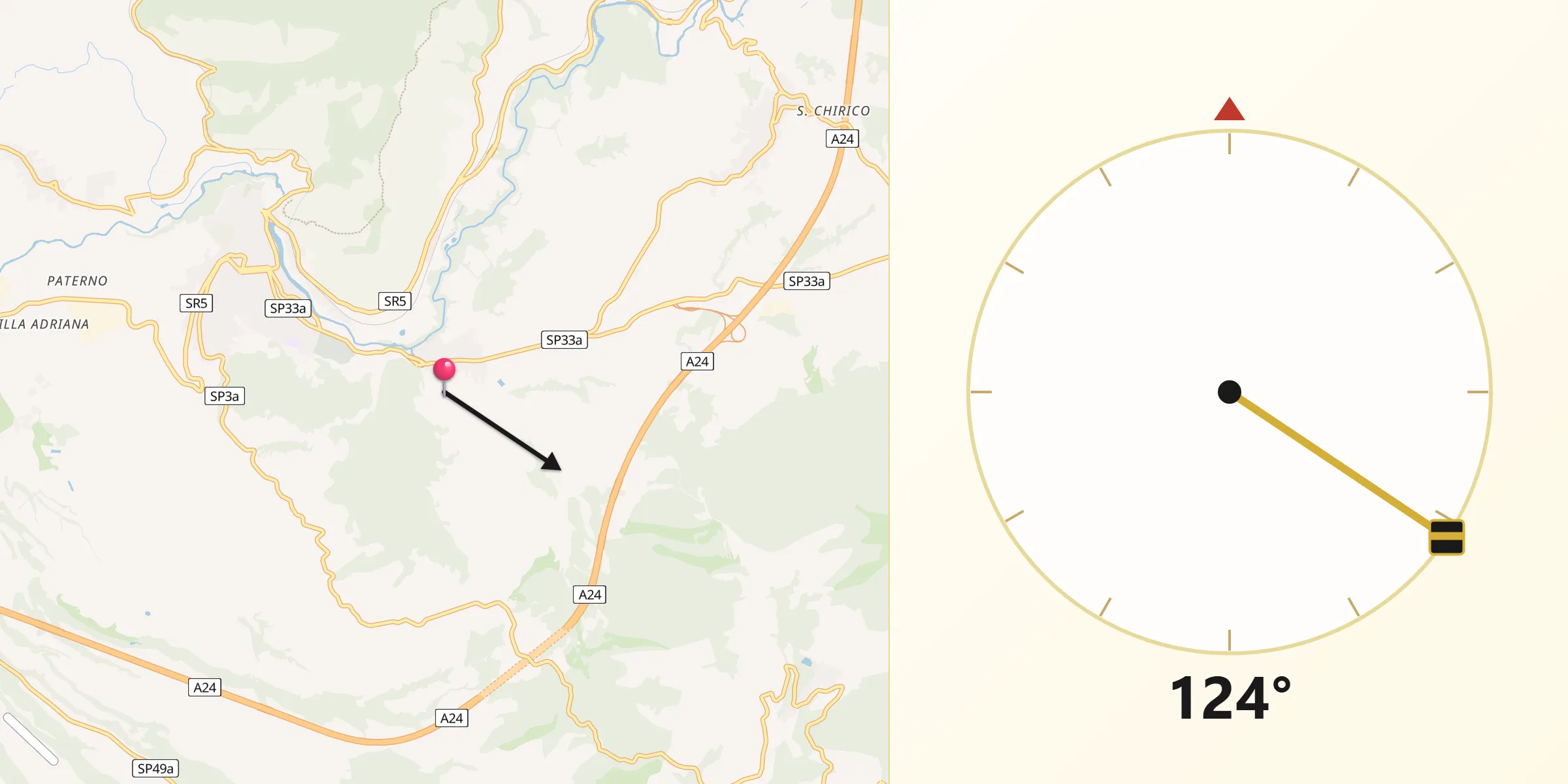Direzione della Qibla da Arci-Empolitana