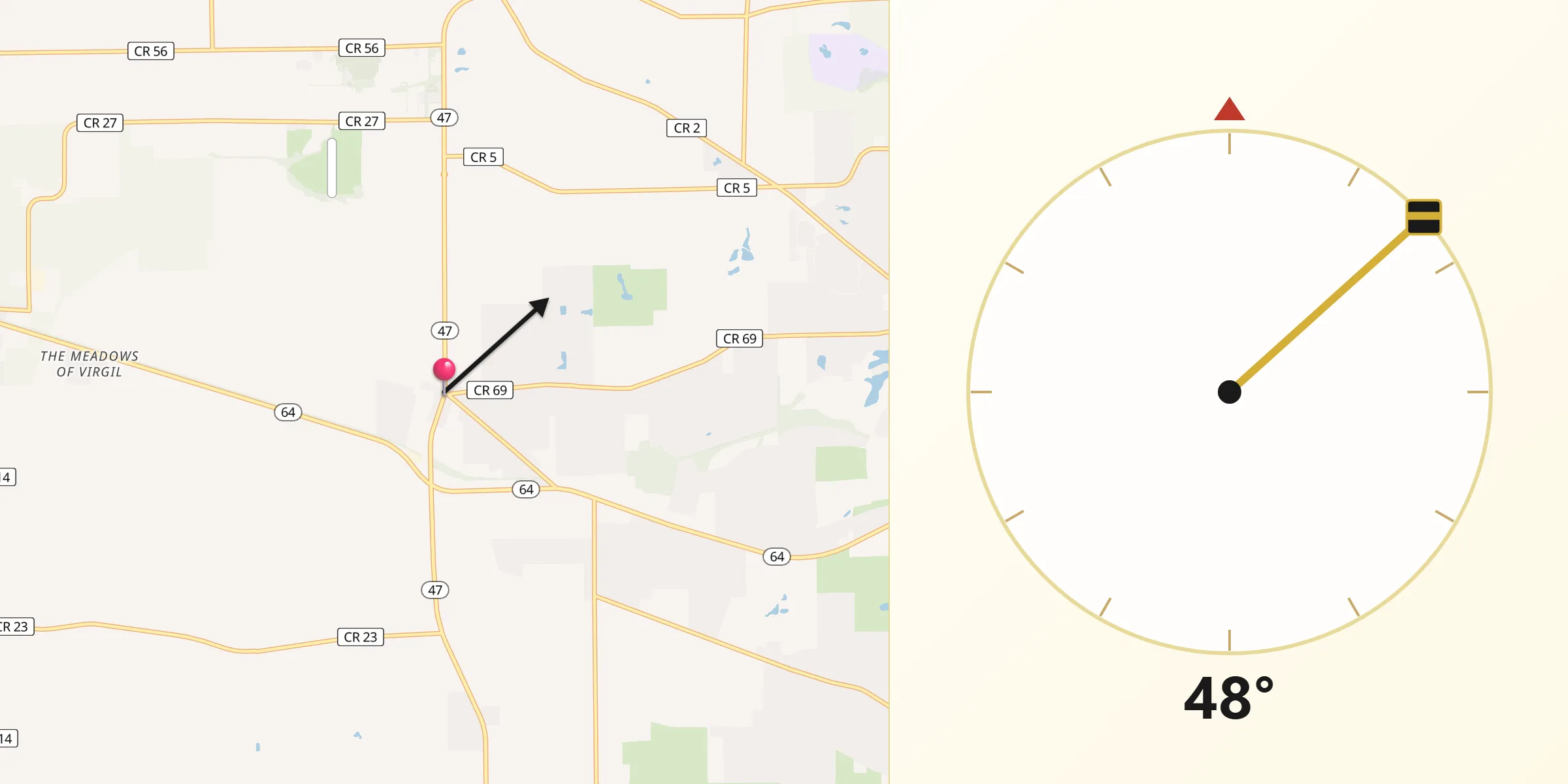 Qibla Direction from Lily Lake