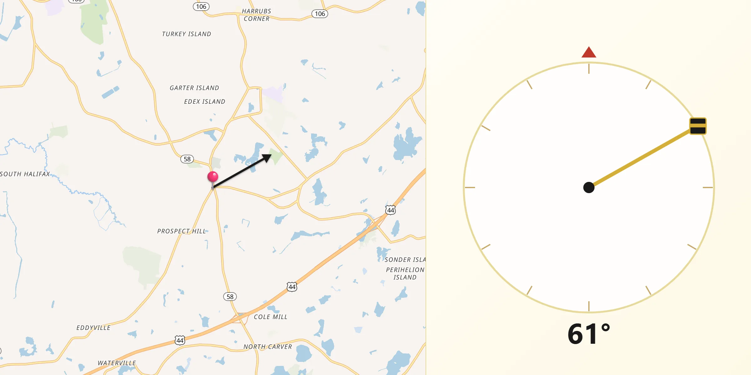 Qibla Direction from Plympton
