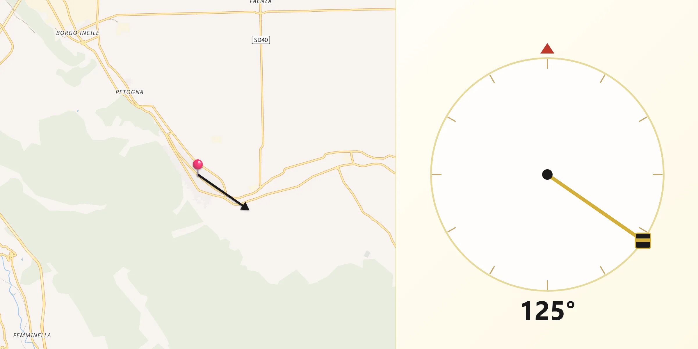 Direzione della Qibla da Luco dei Marsi