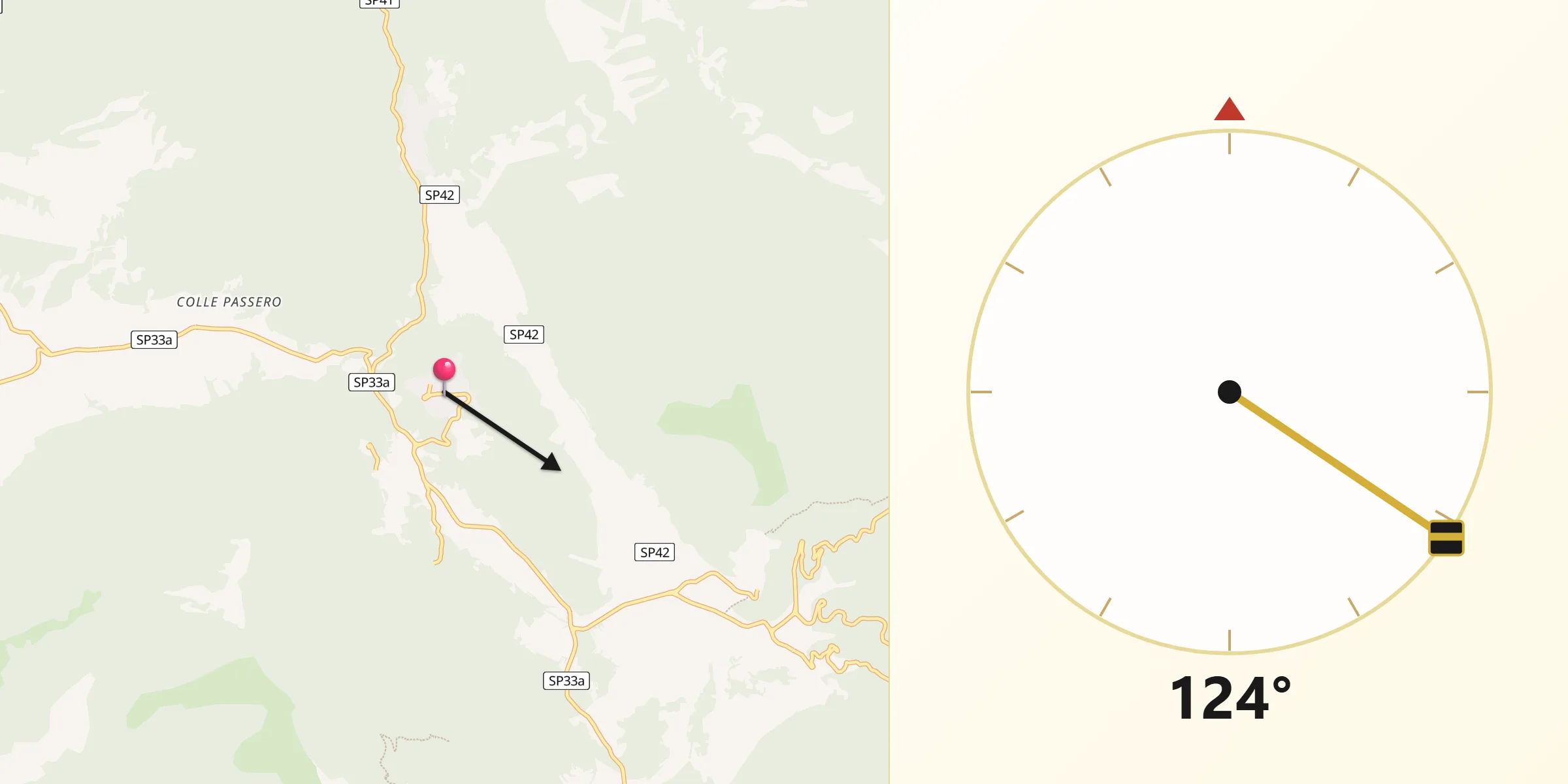Direzione della Qibla da Ciciliano