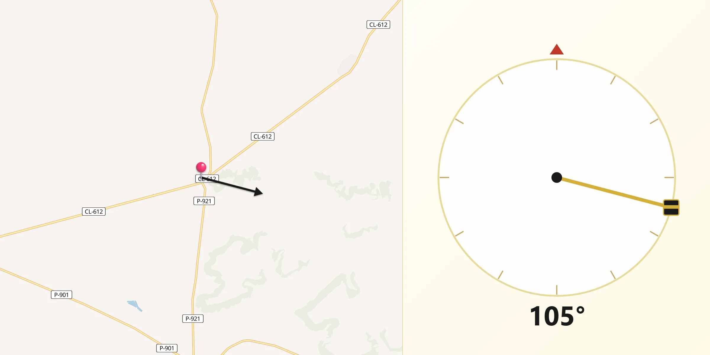 Dirección de la Qibla desde Torremormojón