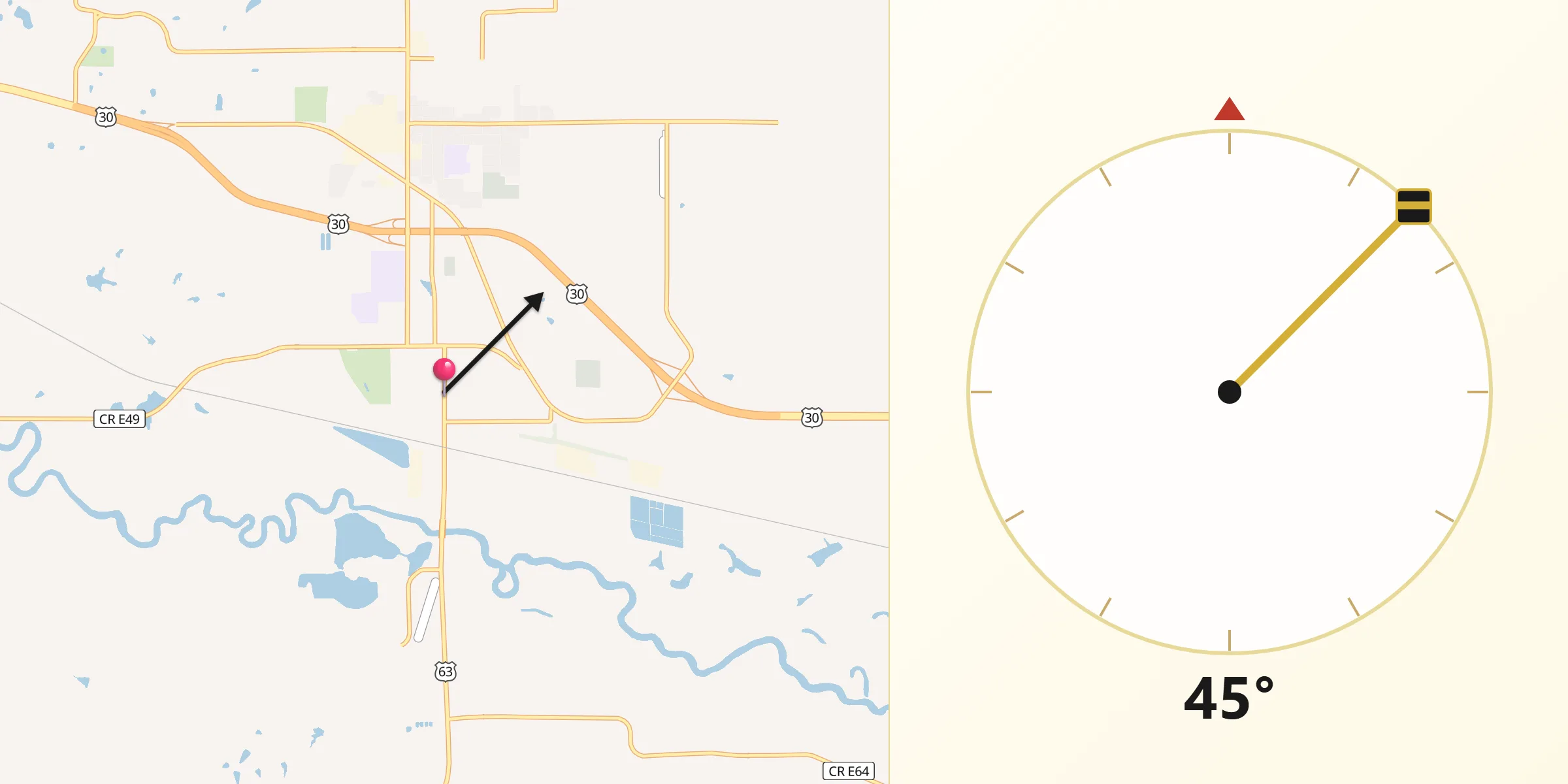Qibla Direction from Tama