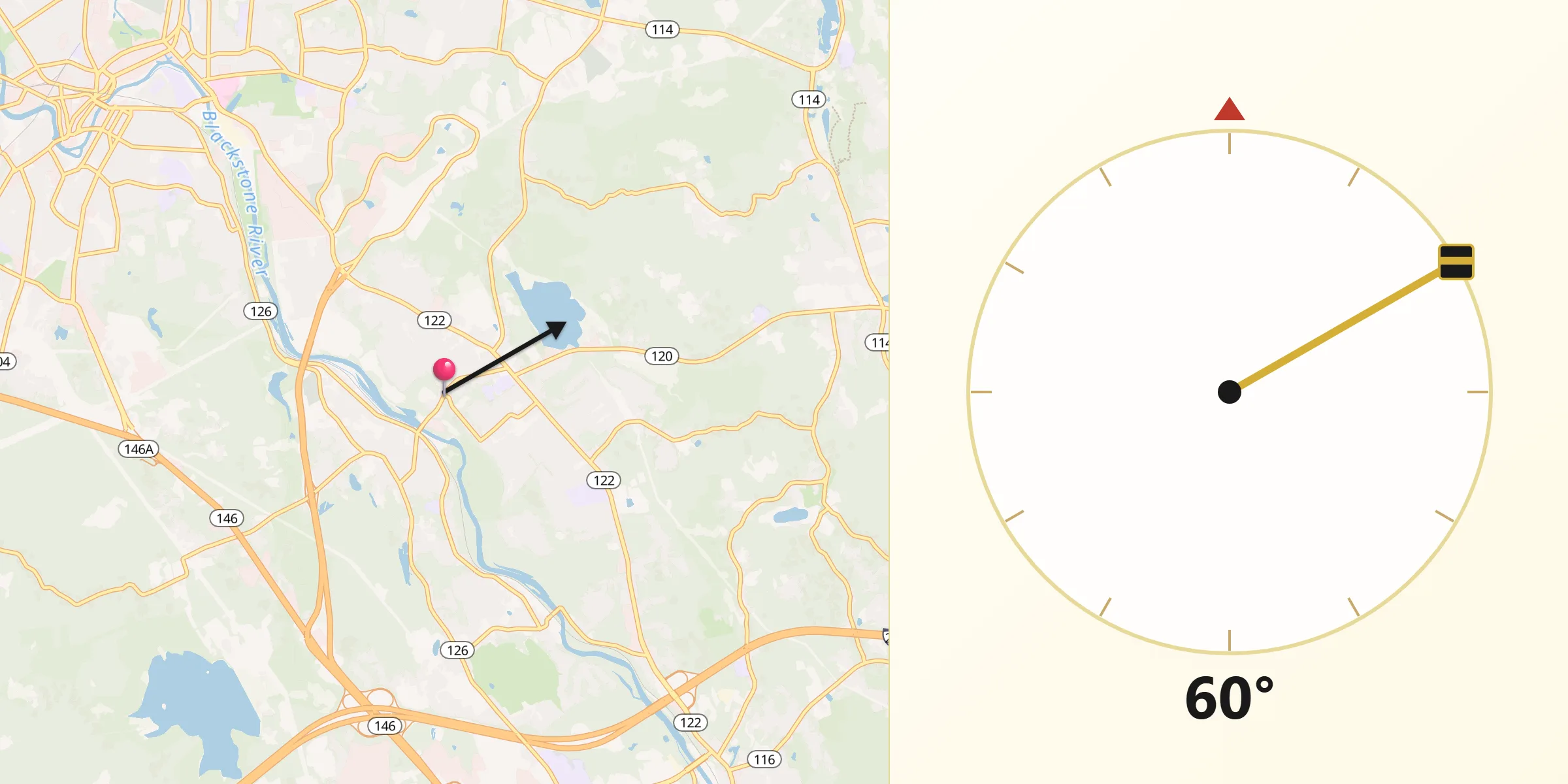 Qibla Direction from Cumberland Hill