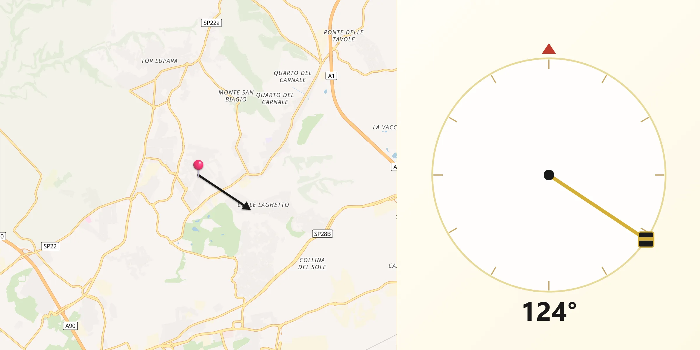 Direzione della Qibla da Colleverde II