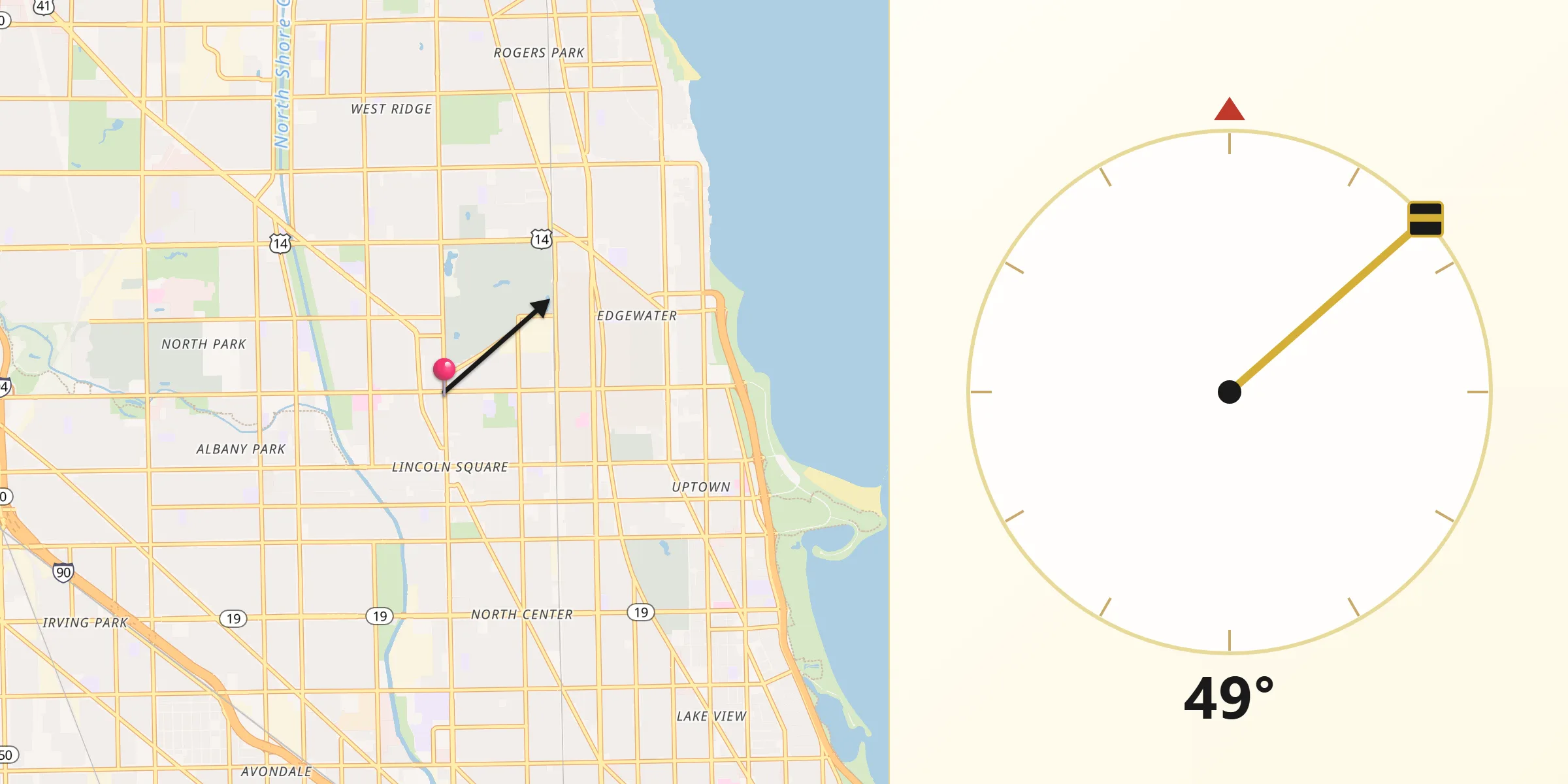 Qibla Direction from Lincoln Square