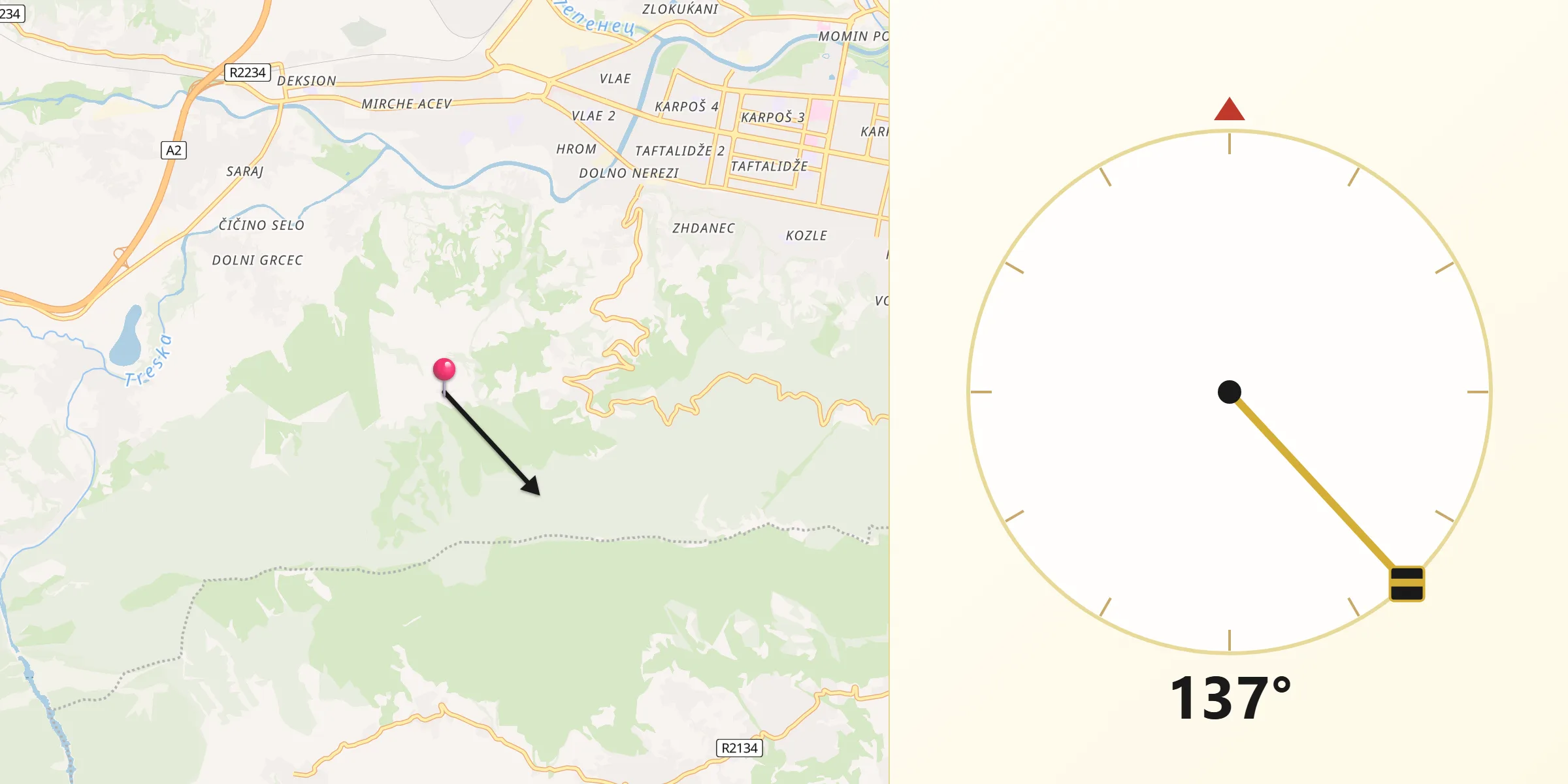 Drejtimi i Qibles nga Krušopek