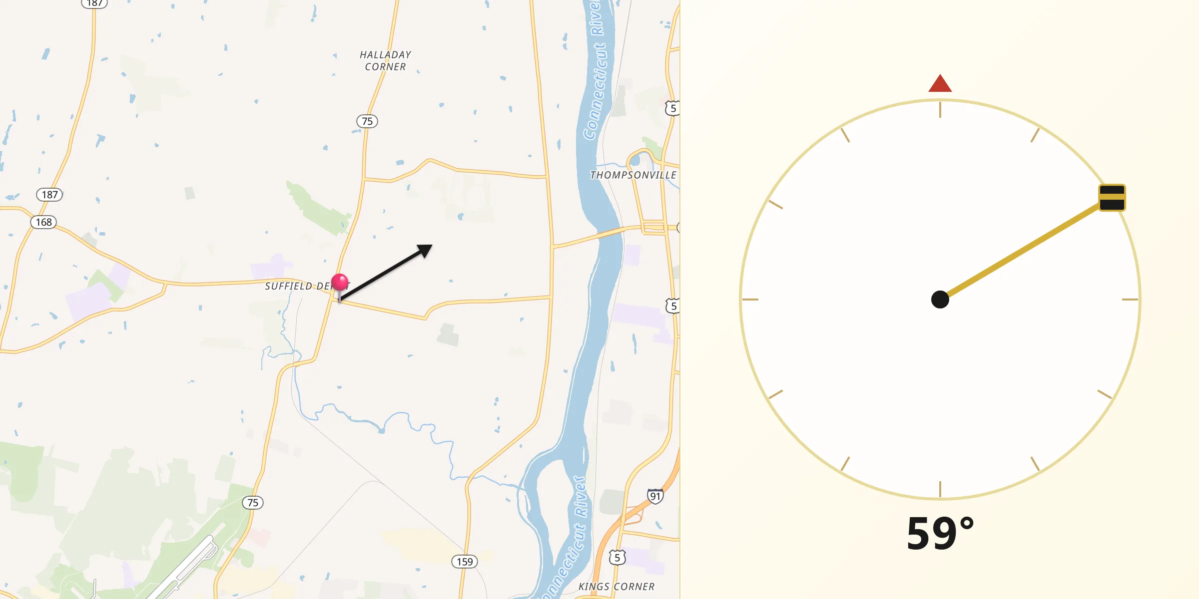 Qibla Direction from Suffield Depot