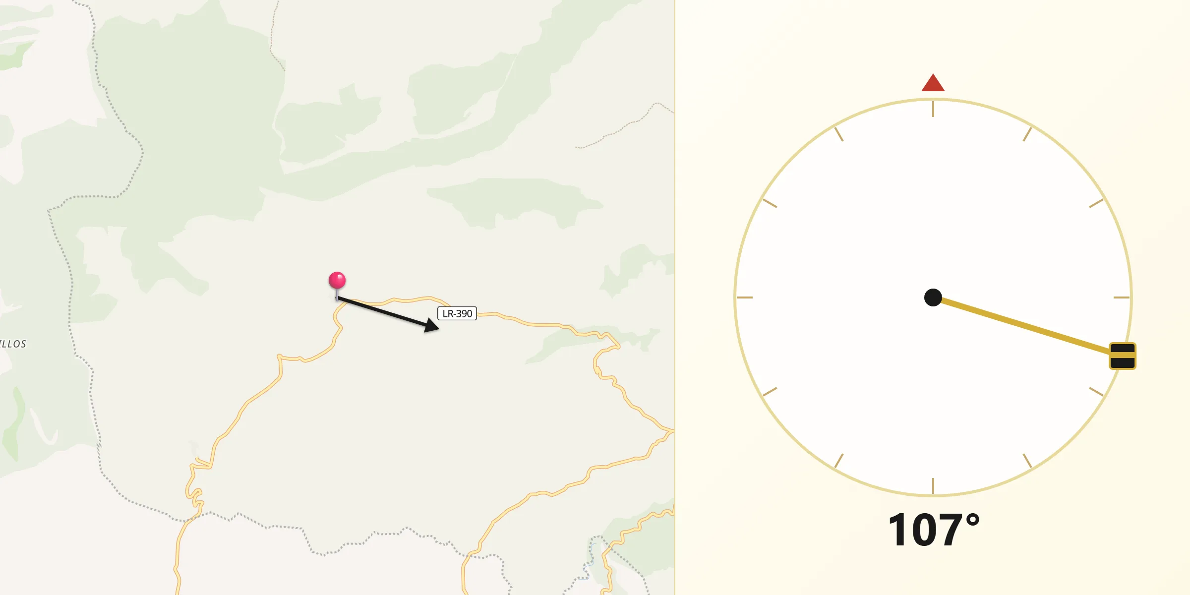 Dirección de la Qibla desde Valdemadera