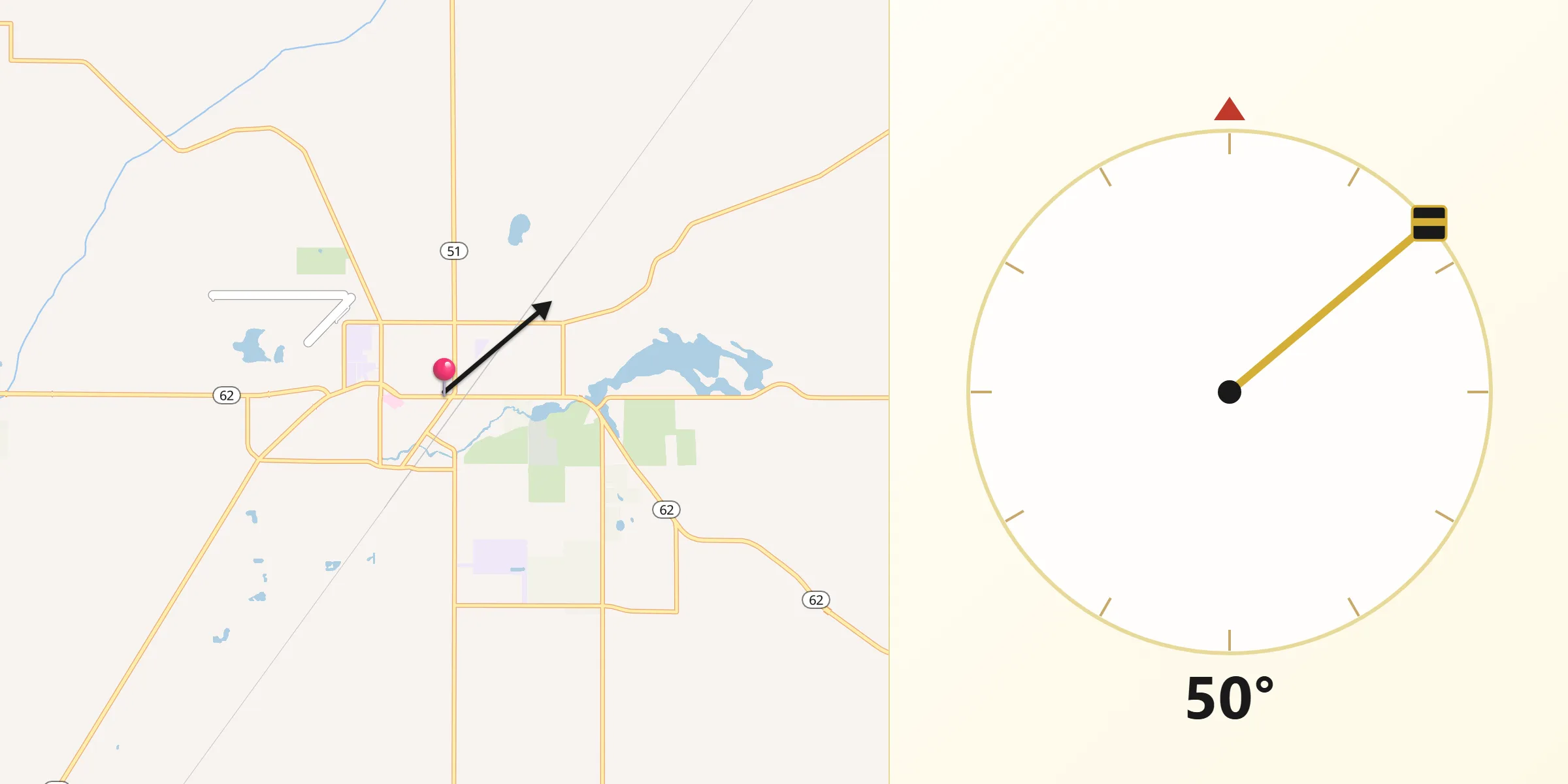 Qibla Direction from Dowagiac