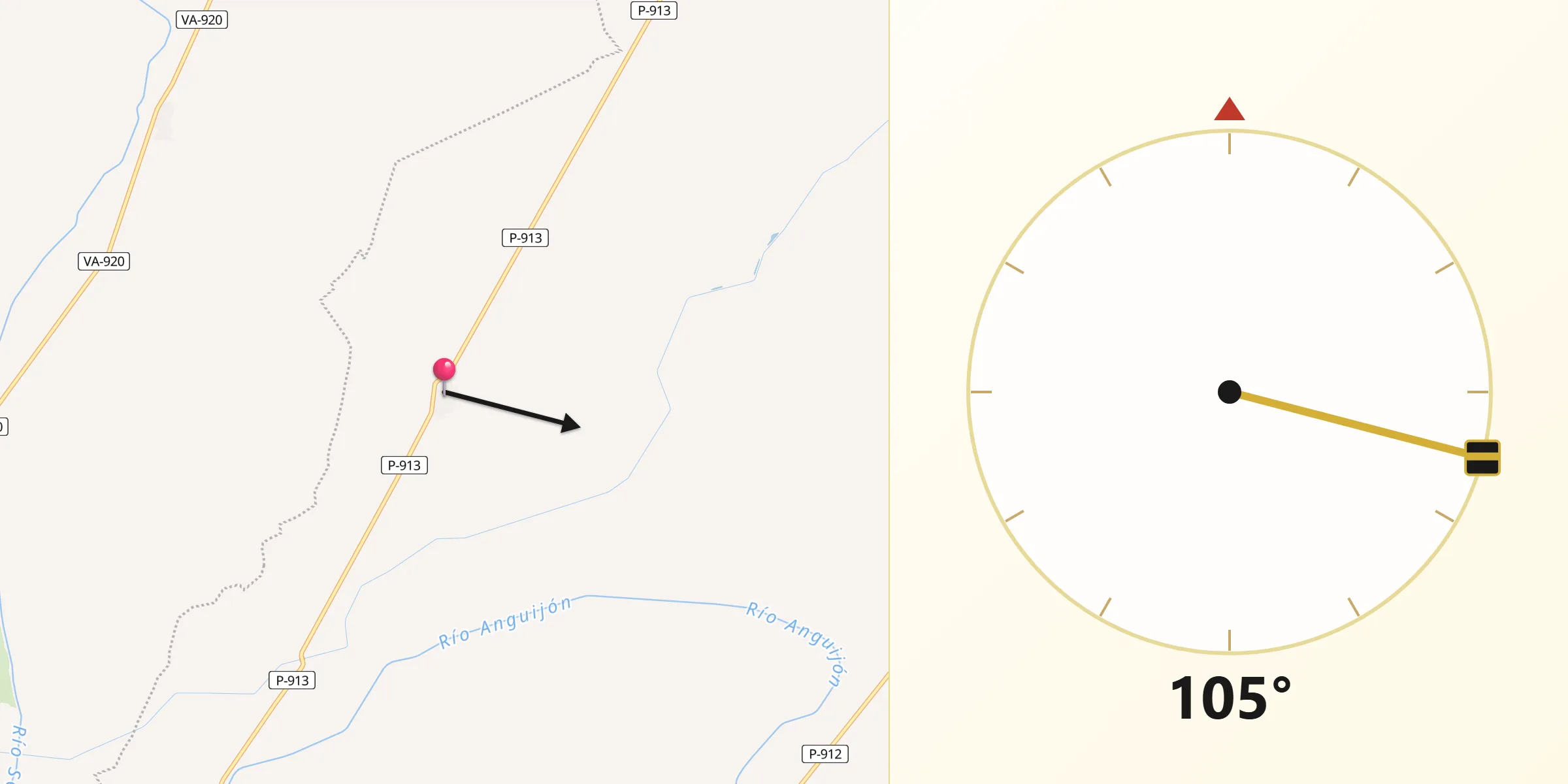Dirección de la Qibla desde Castil de Vela