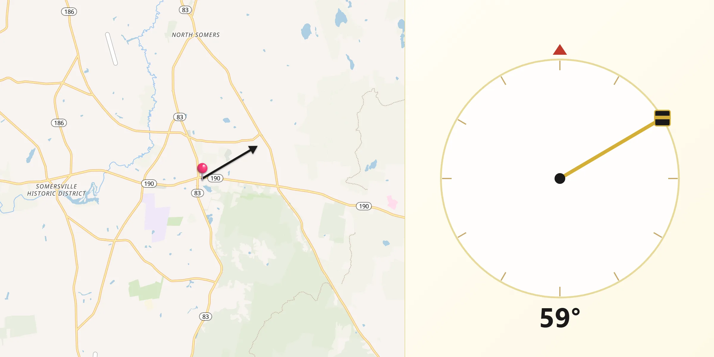 Qibla Direction from Somers