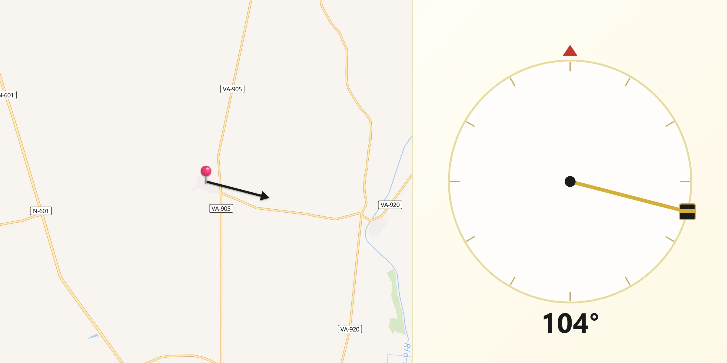 Dirección de la Qibla desde Moral de la Reina