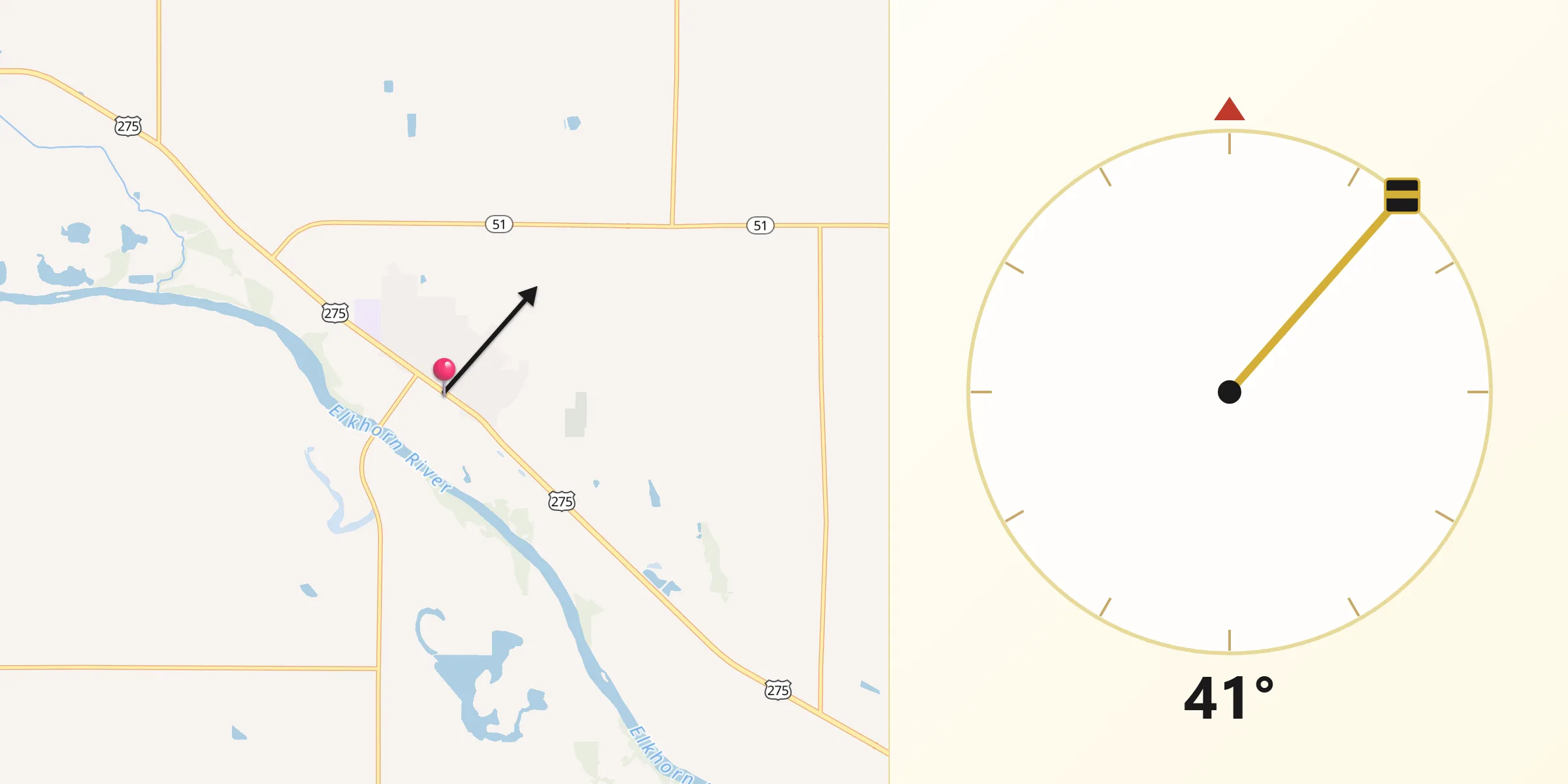 Qibla Direction from Wisner