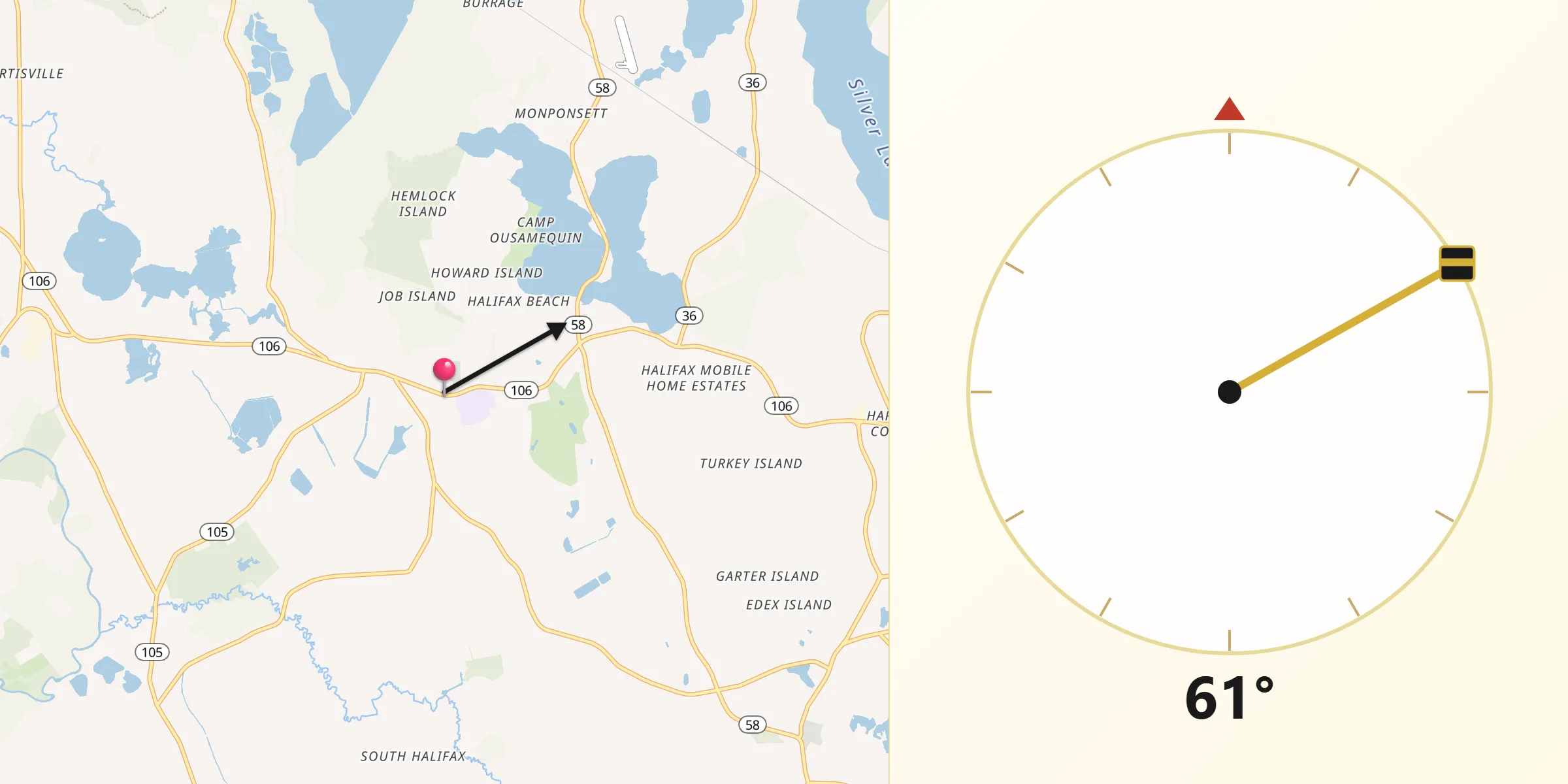 Qibla Direction from Halifax