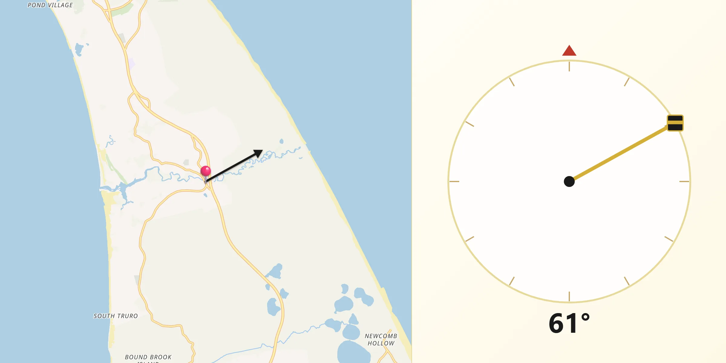 Qibla Direction from Truro