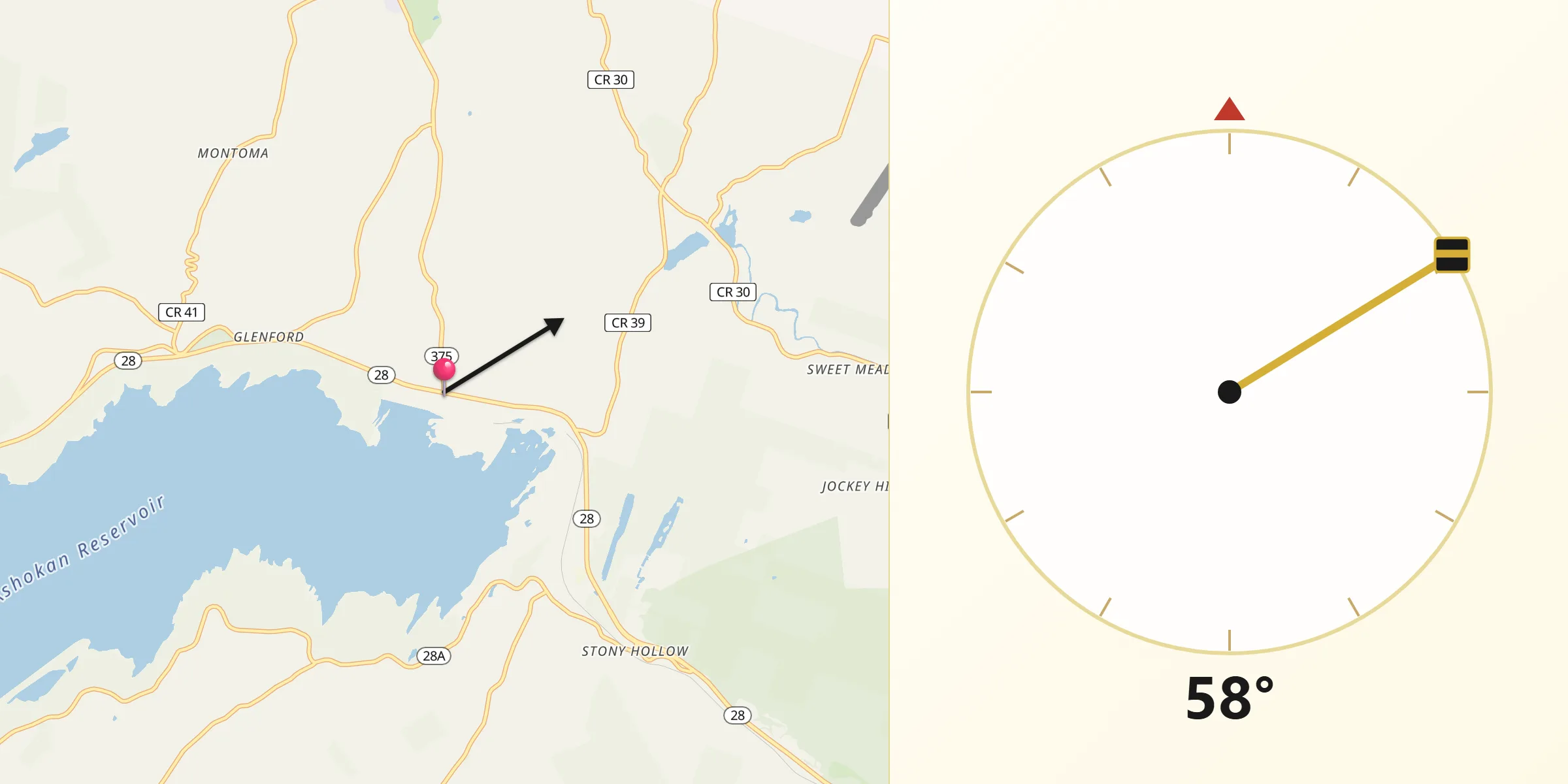 Qibla Direction from West Hurley