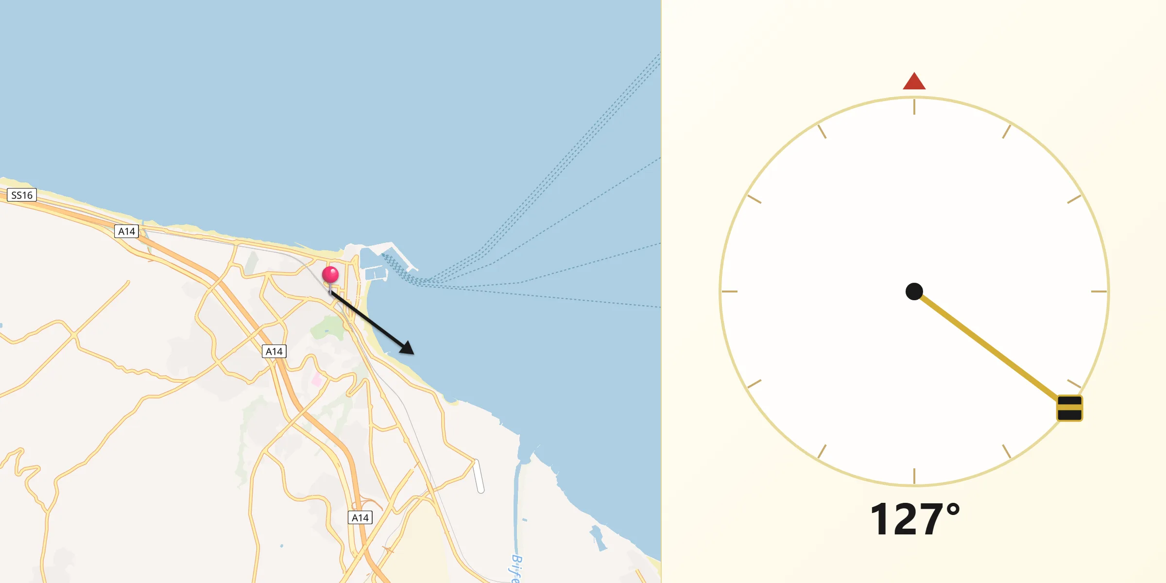 Direzione della Qibla da Termoli
