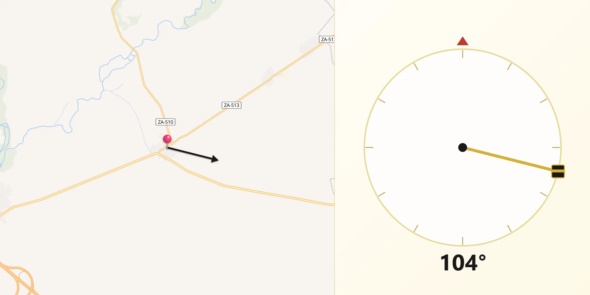 Dirección de la Qibla desde Fuentes de Ropel