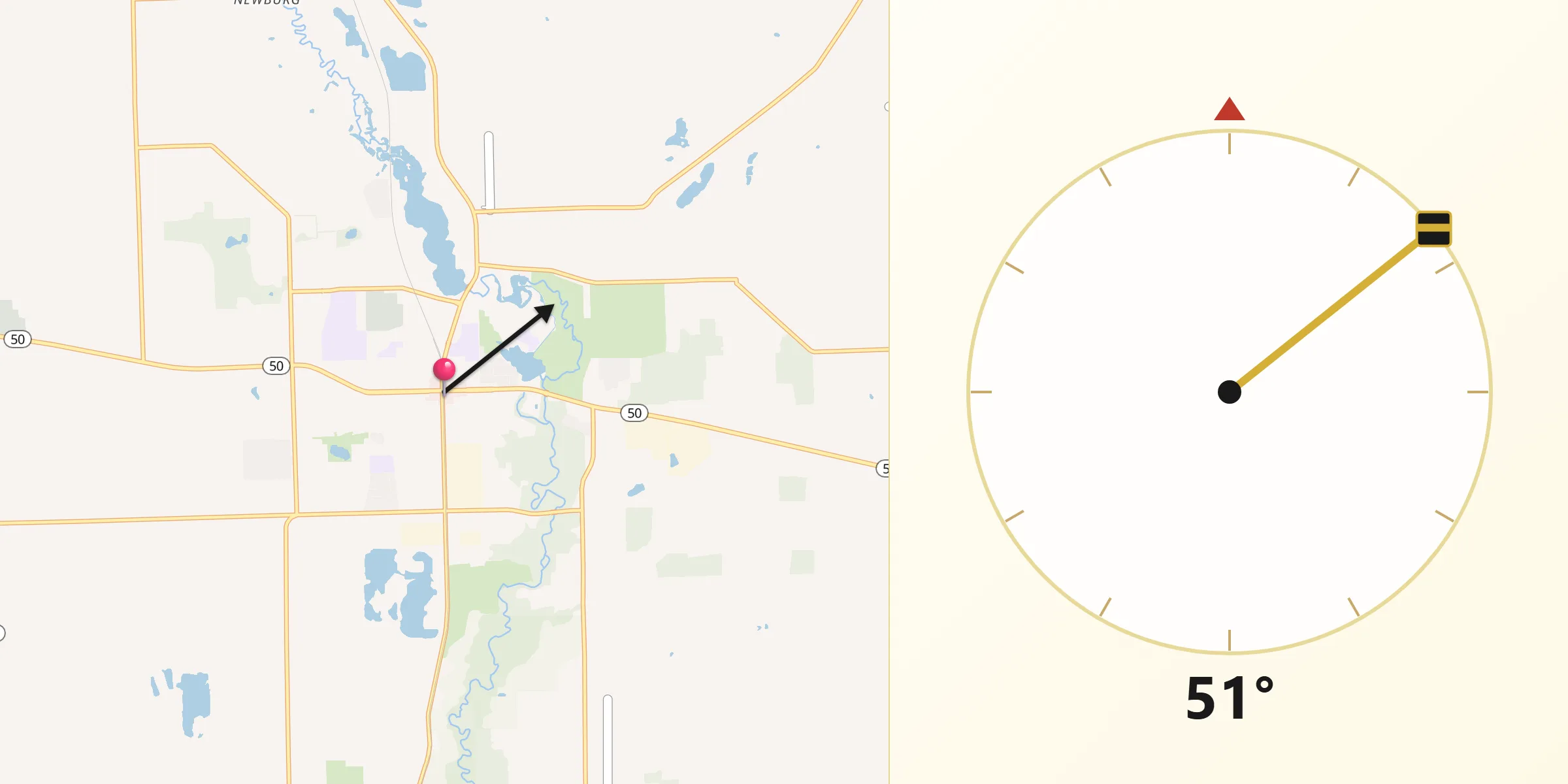 Qibla Direction from Tecumseh