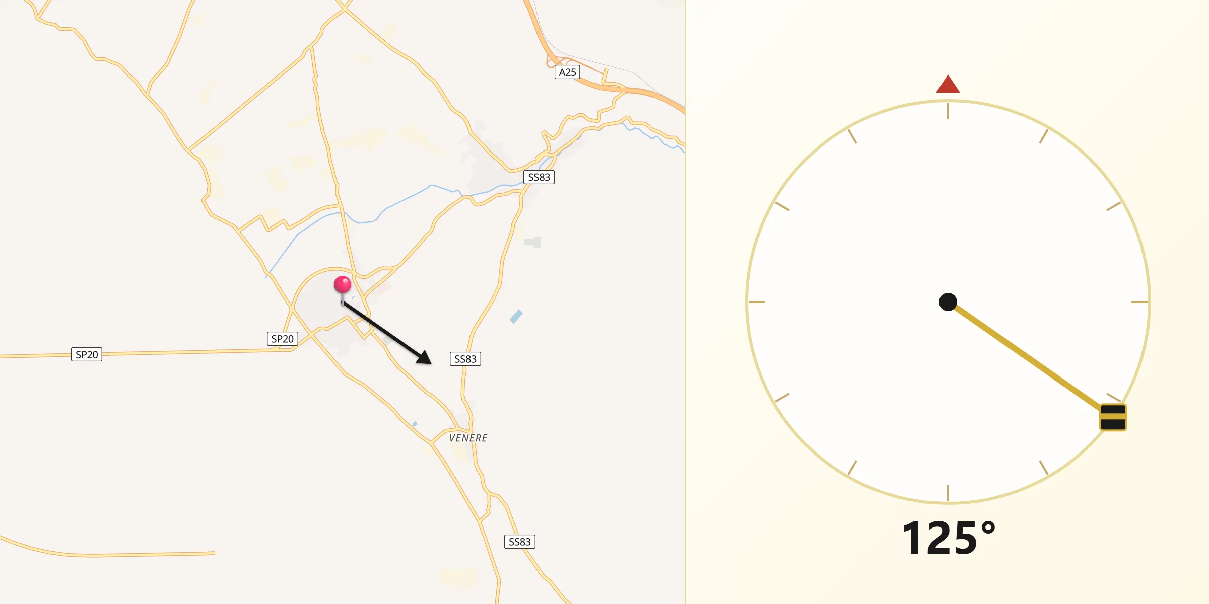Direzione della Qibla da San Benedetto dei Marsi