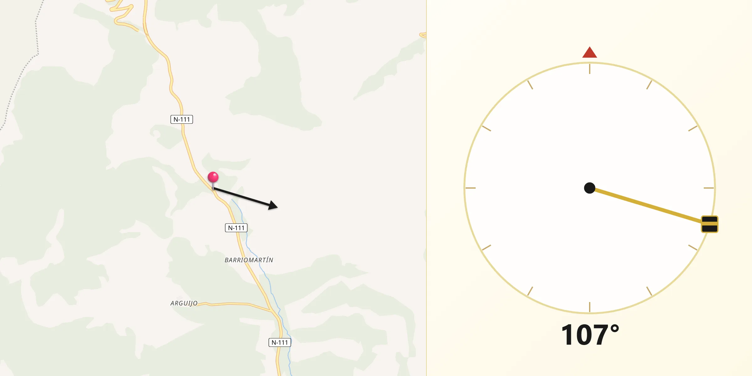 Dirección de la Qibla desde La Póveda de Soria