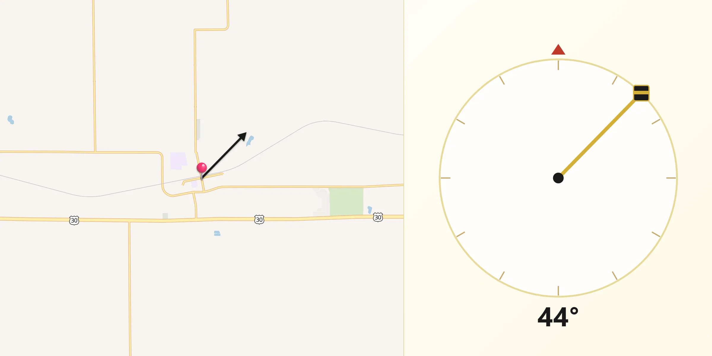 Qibla Direction from State Center