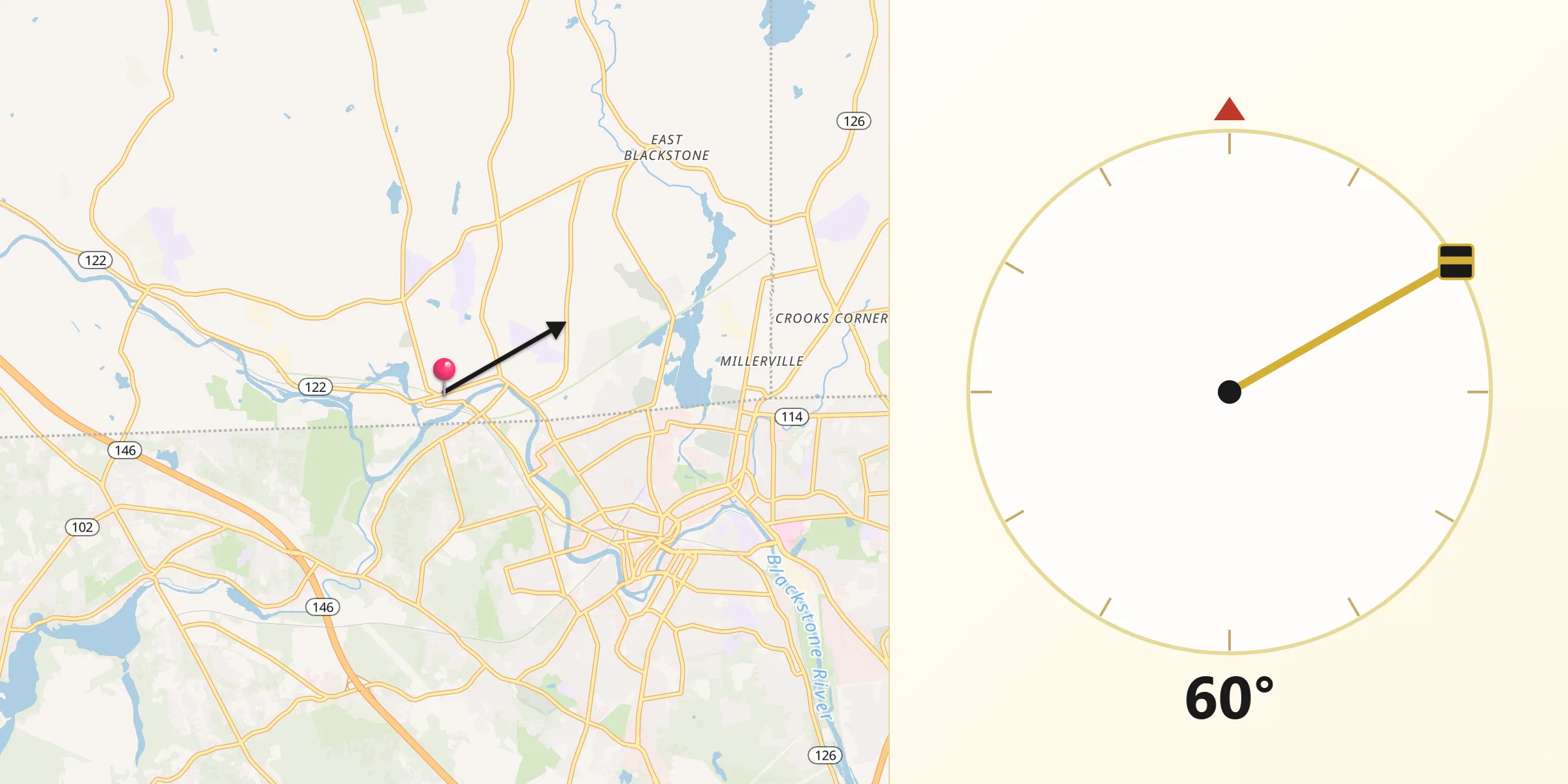 Qibla Direction from Blackstone