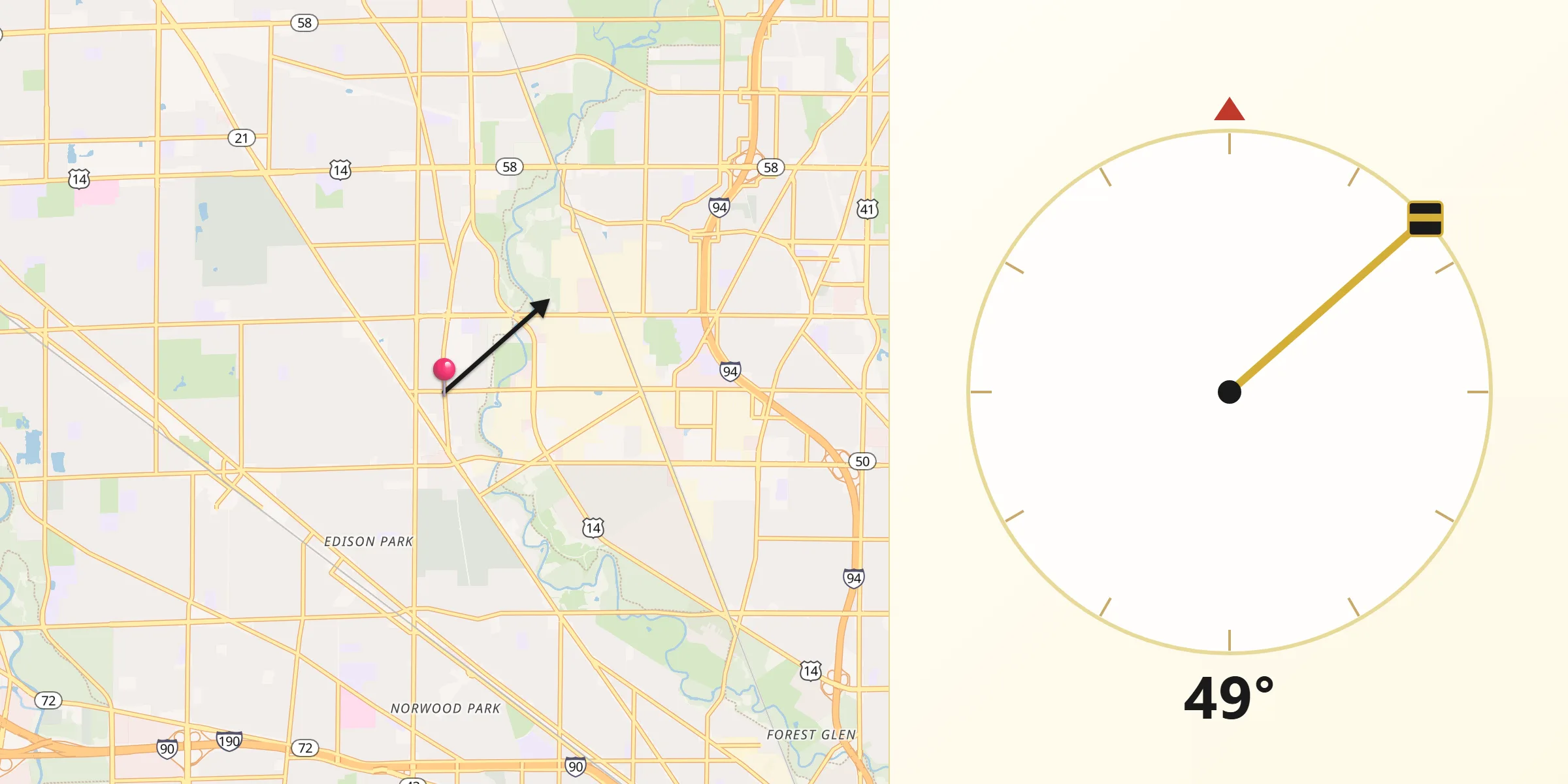 Qibla Direction from Niles