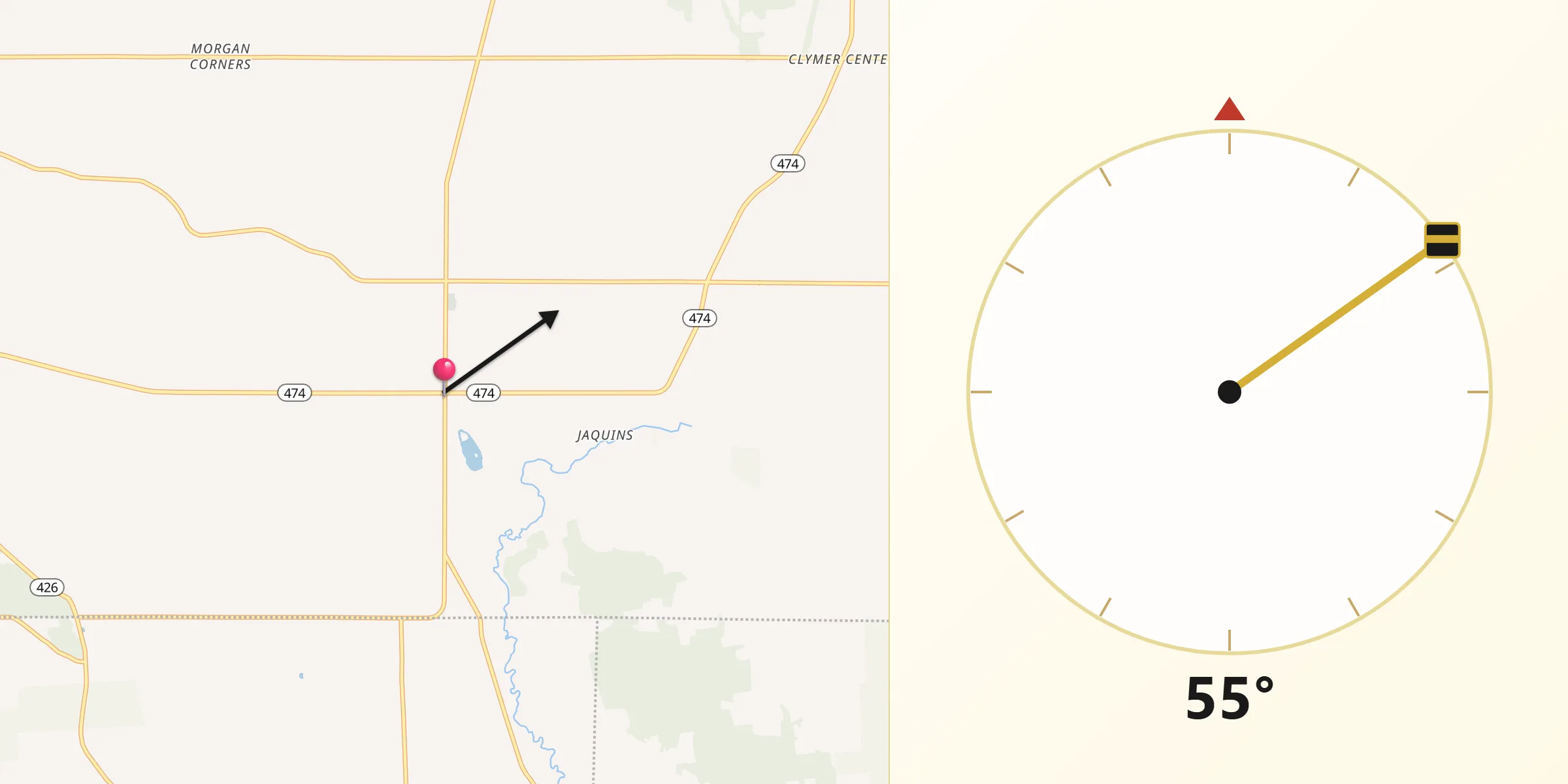 Qibla Direction from Clymer