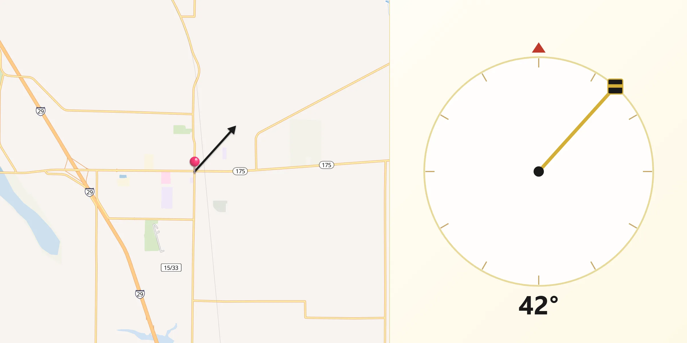 Qibla Direction from Onawa