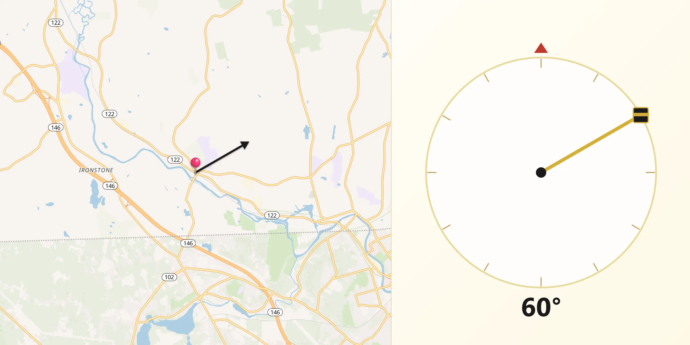 Qibla Direction from Millville