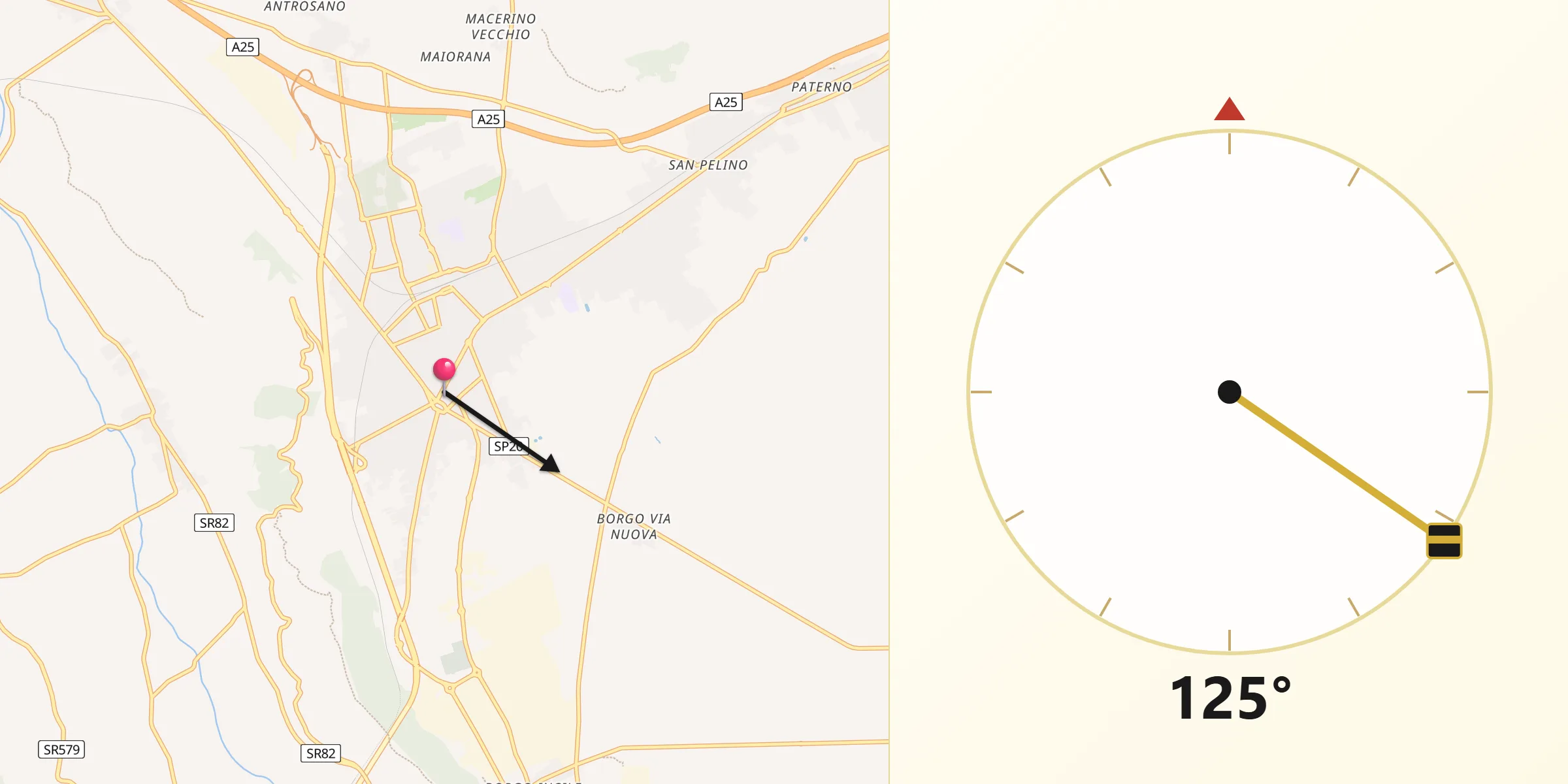 Direzione della Qibla da Avezzano