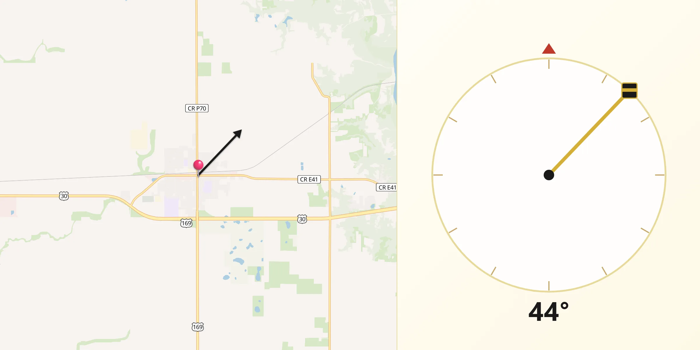 Qibla Direction from Ogden