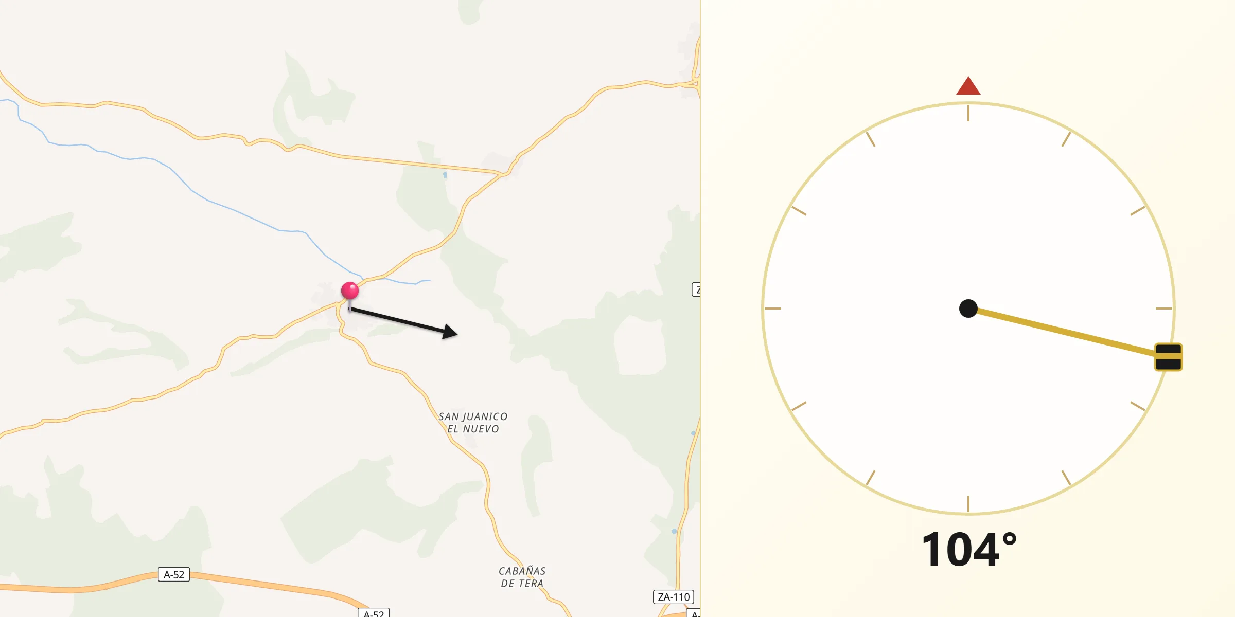 Dirección de la Qibla desde San Pedro de Ceque