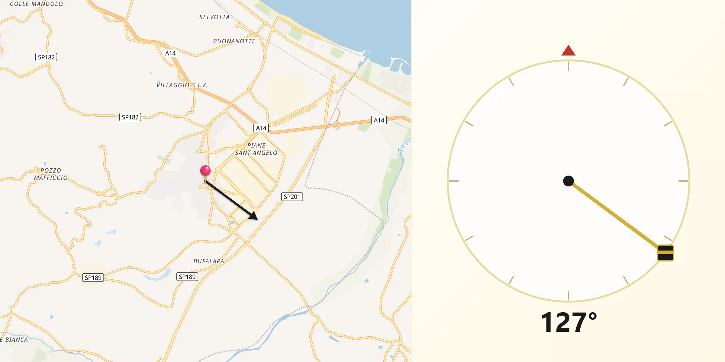 Direzione della Qibla da San Salvo