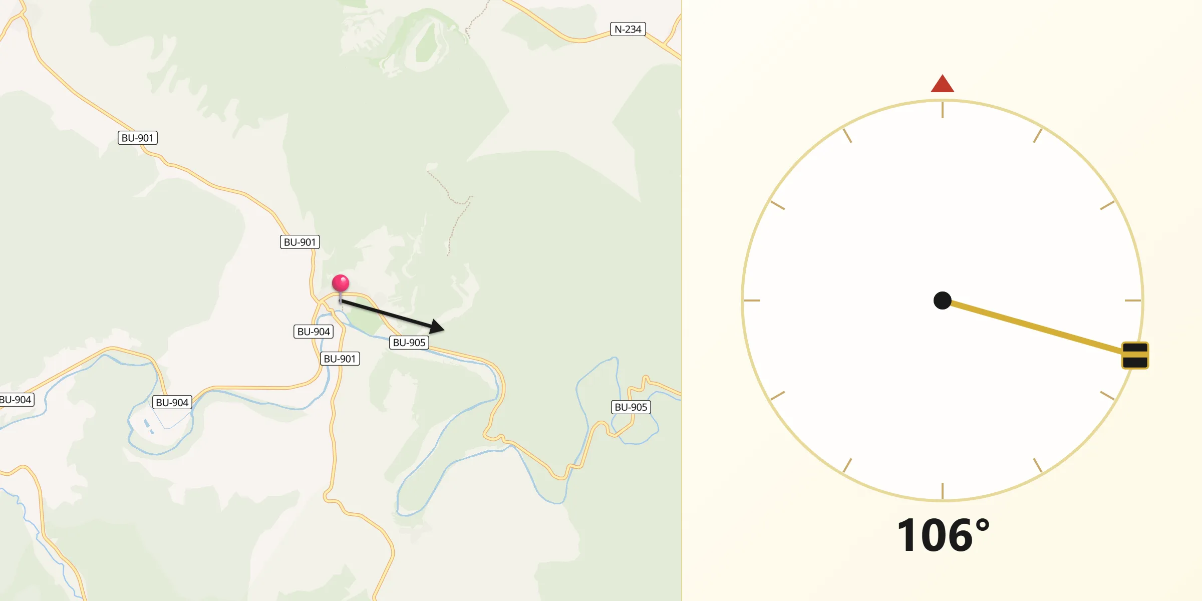 Dirección de la Qibla desde Covarrubias
