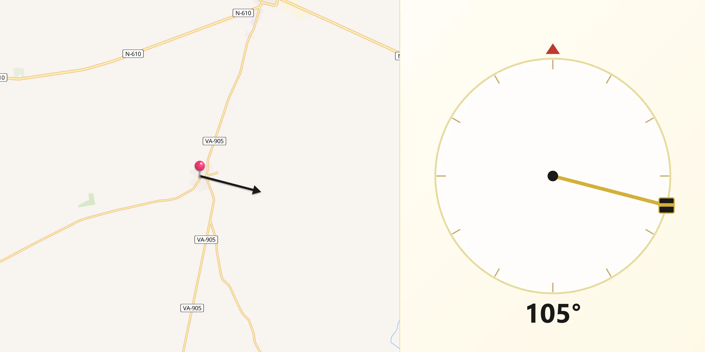 Dirección de la Qibla desde Cuenca de Campos