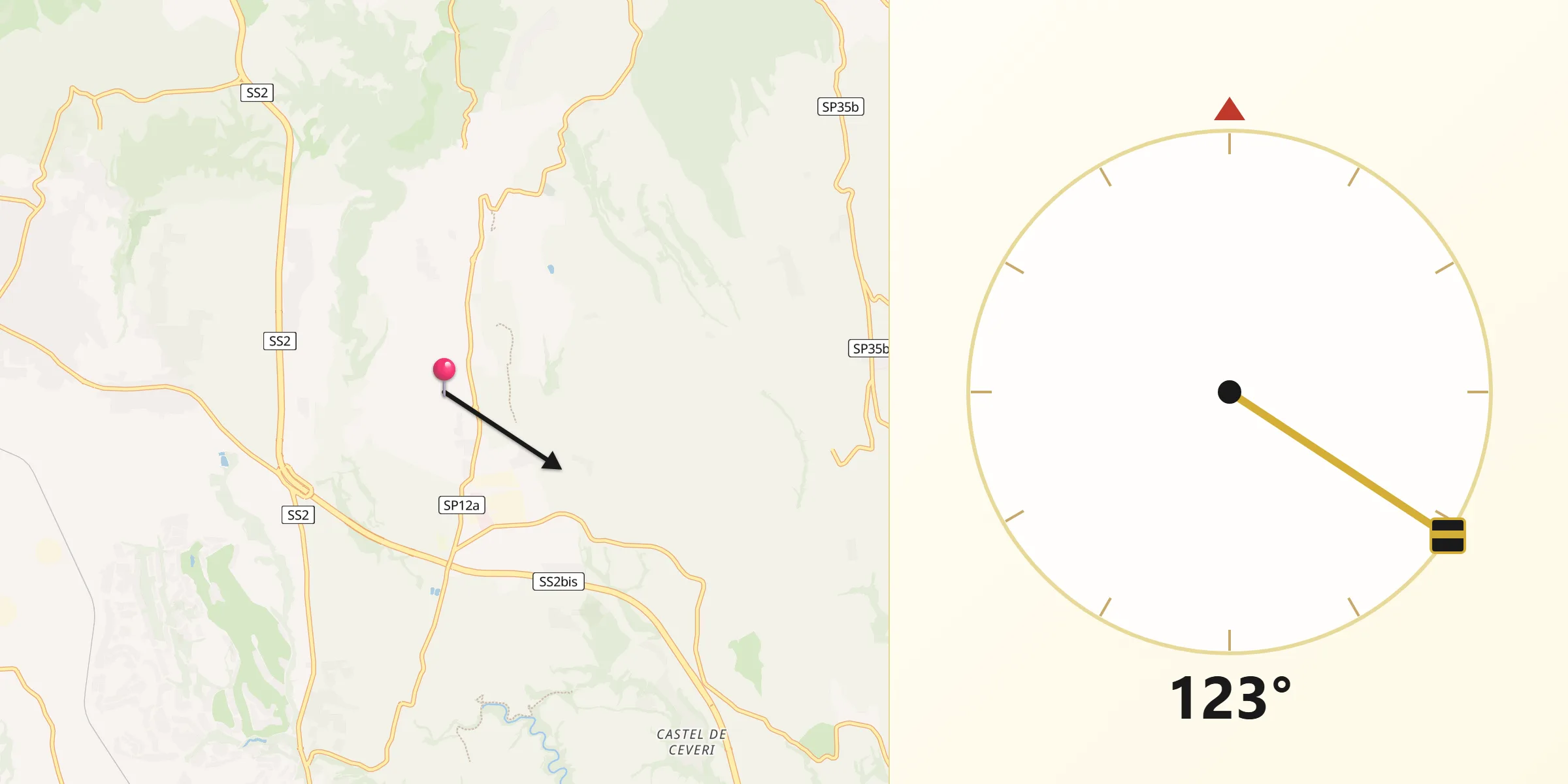 Direzione della Qibla da Formello