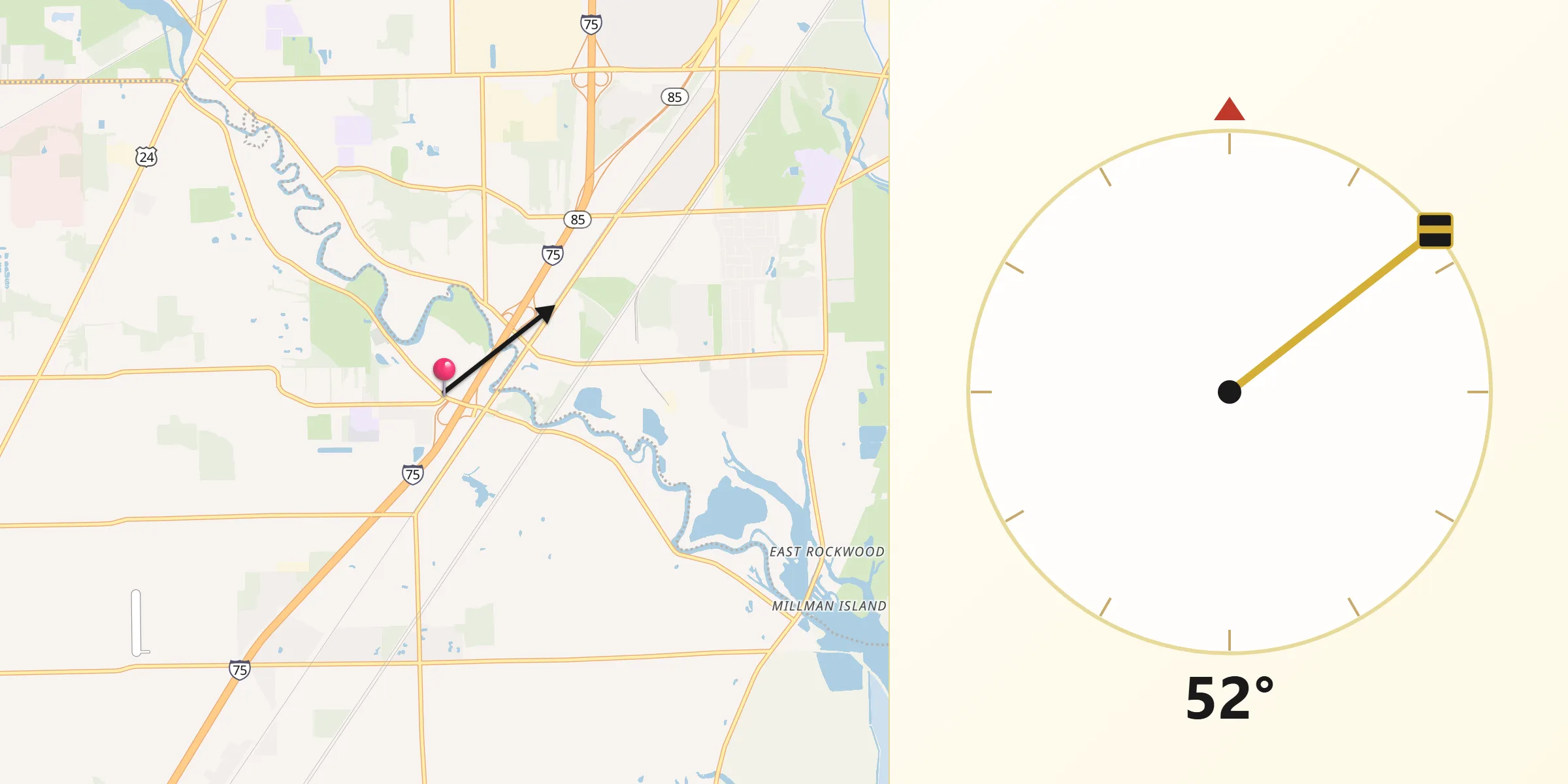 Qibla Direction from South Rockwood